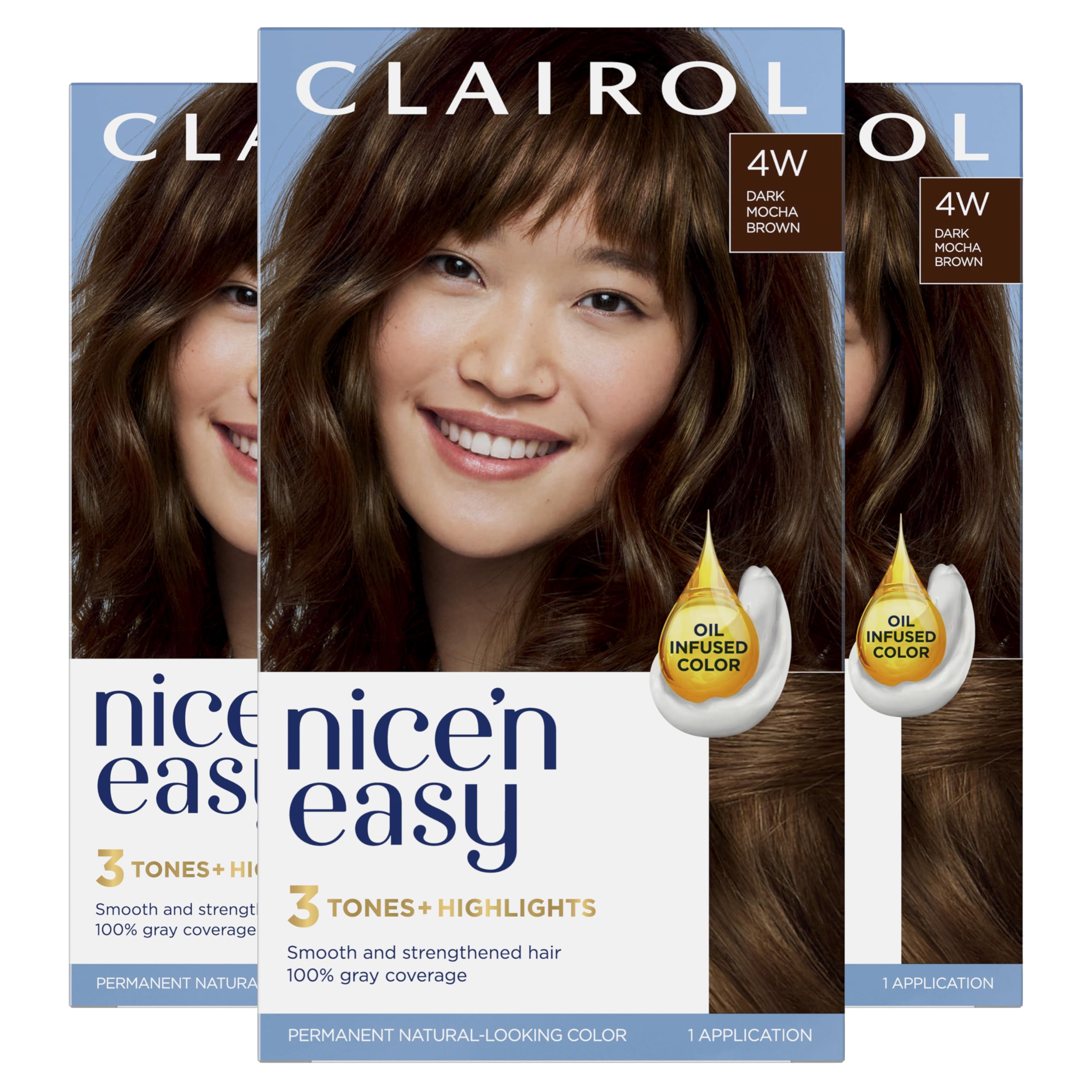 Foto 2 pulgar | Tinte Para El Cabello Clairol Nice'n Easy Permanent 4w Marrón Moca Oscuro X3 - Venta Internacional.