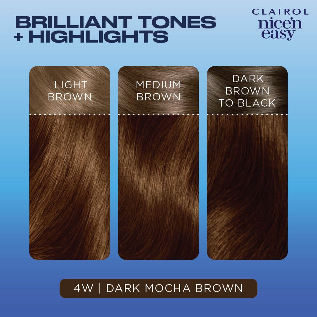 Foto 5 | Tinte Para El Cabello Clairol Nice'n Easy Permanent 4w Marrón Moca Oscuro X3 - Venta Internacional.