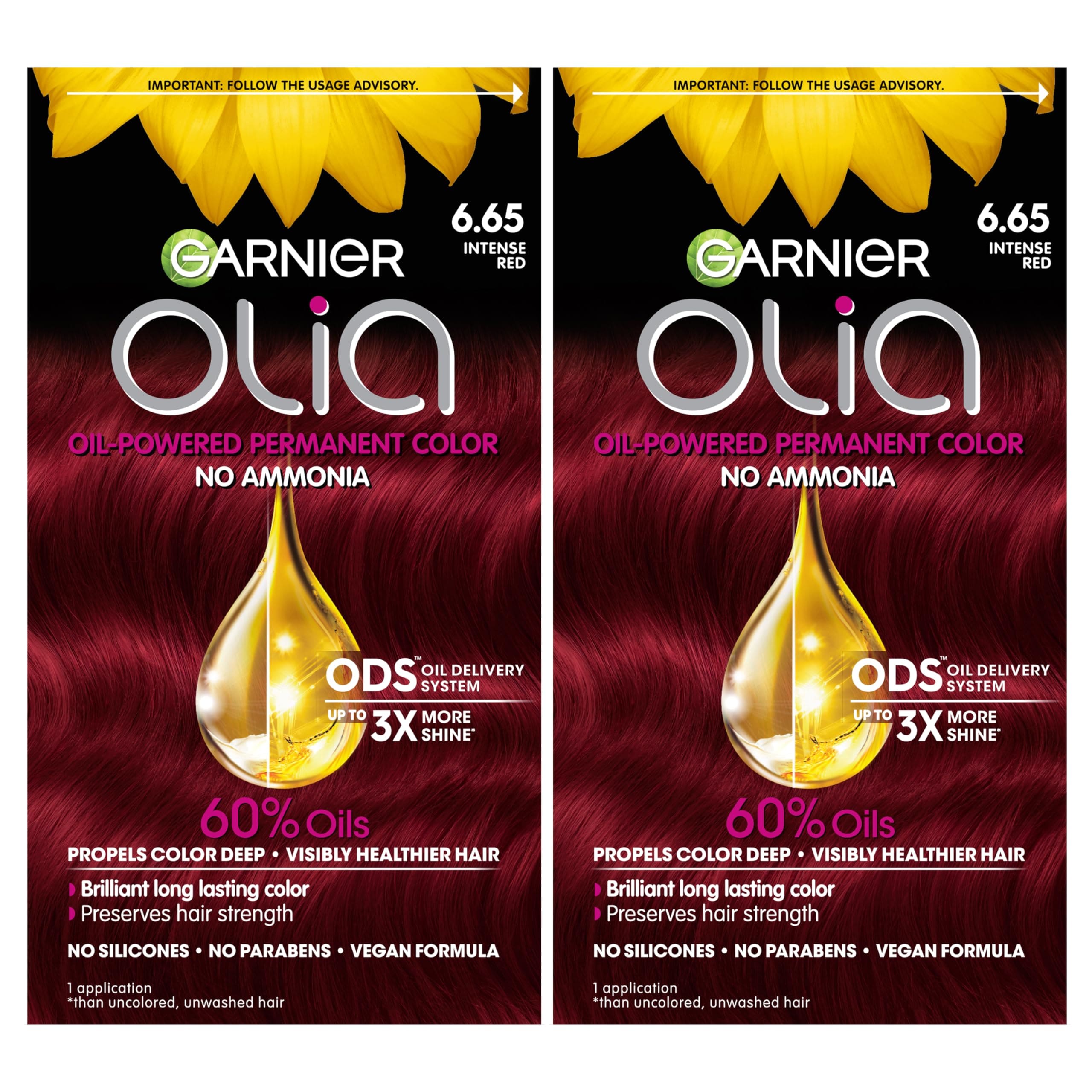 Tinte Para El Cabello Garnier Olia A Base De Aceite Sin Amoniaco 6.65 Rojo Intenso - Venta Internacional. $776