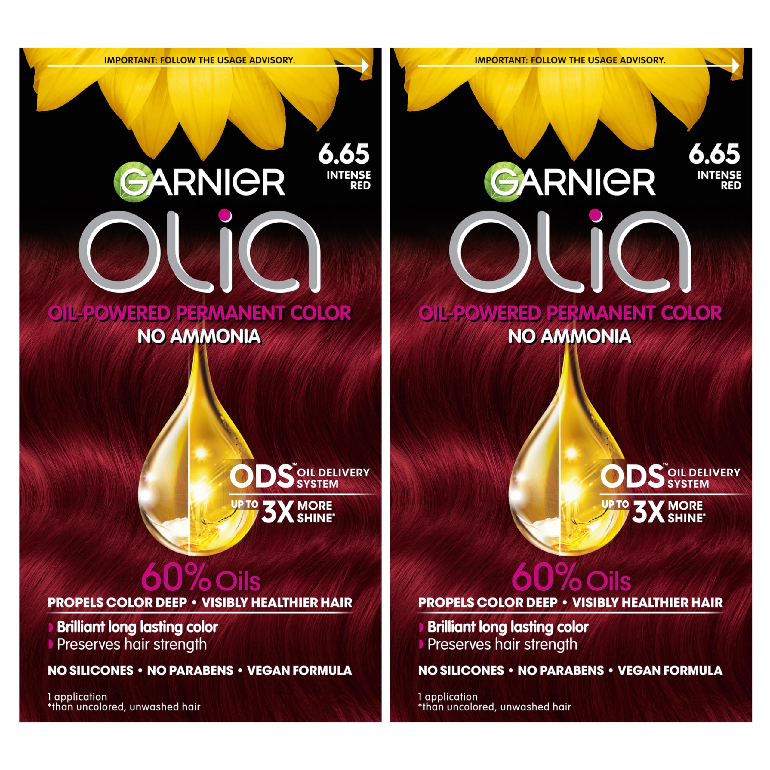 Foto 2 pulgar | Tinte Para El Cabello Garnier Olia A Base De Aceite Sin Amoniaco 6.65 Rojo Intenso - Venta Internacional.