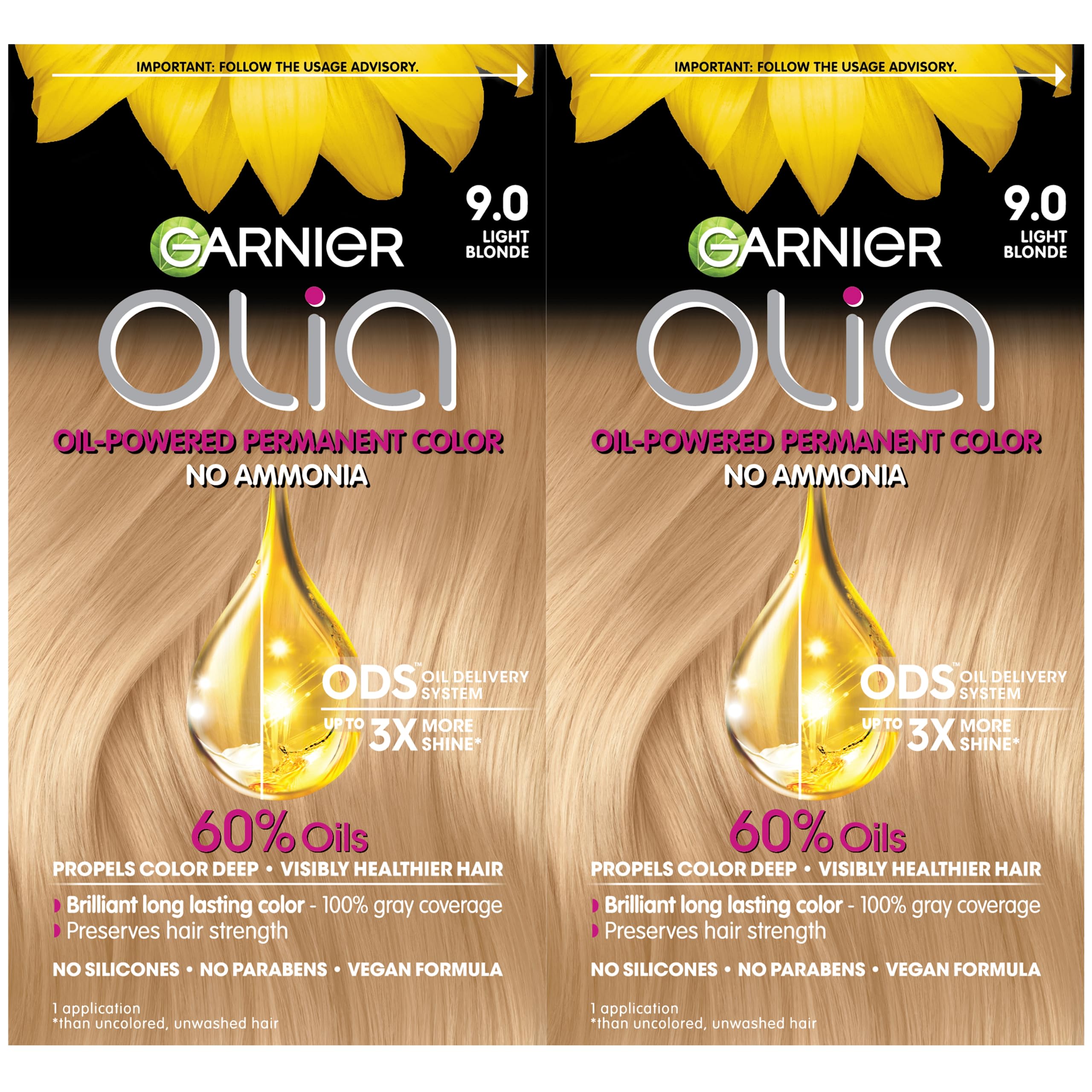 Foto 2 pulgar | Tinte Para El Cabello Garnier Olia Sin Amoniaco 9.0 Rubio Claro, Paquete De 2 - Venta Internacional.