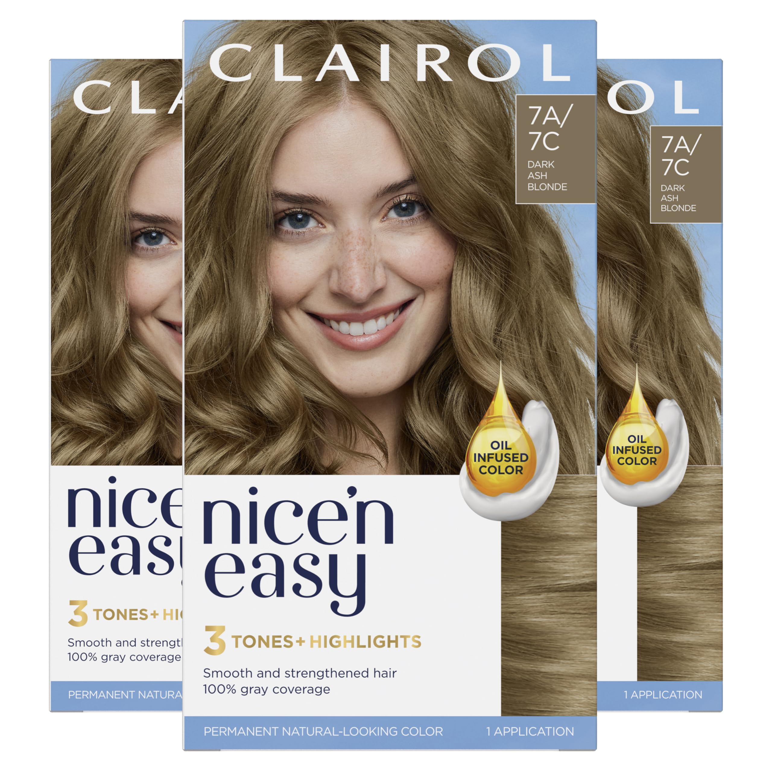 Foto 2 pulgar | Tinte Para El Cabello Clairol Nice'n Easy 7c, Rubio Oscuro Y Fresco, Paquete De 3 - Venta Internacional.