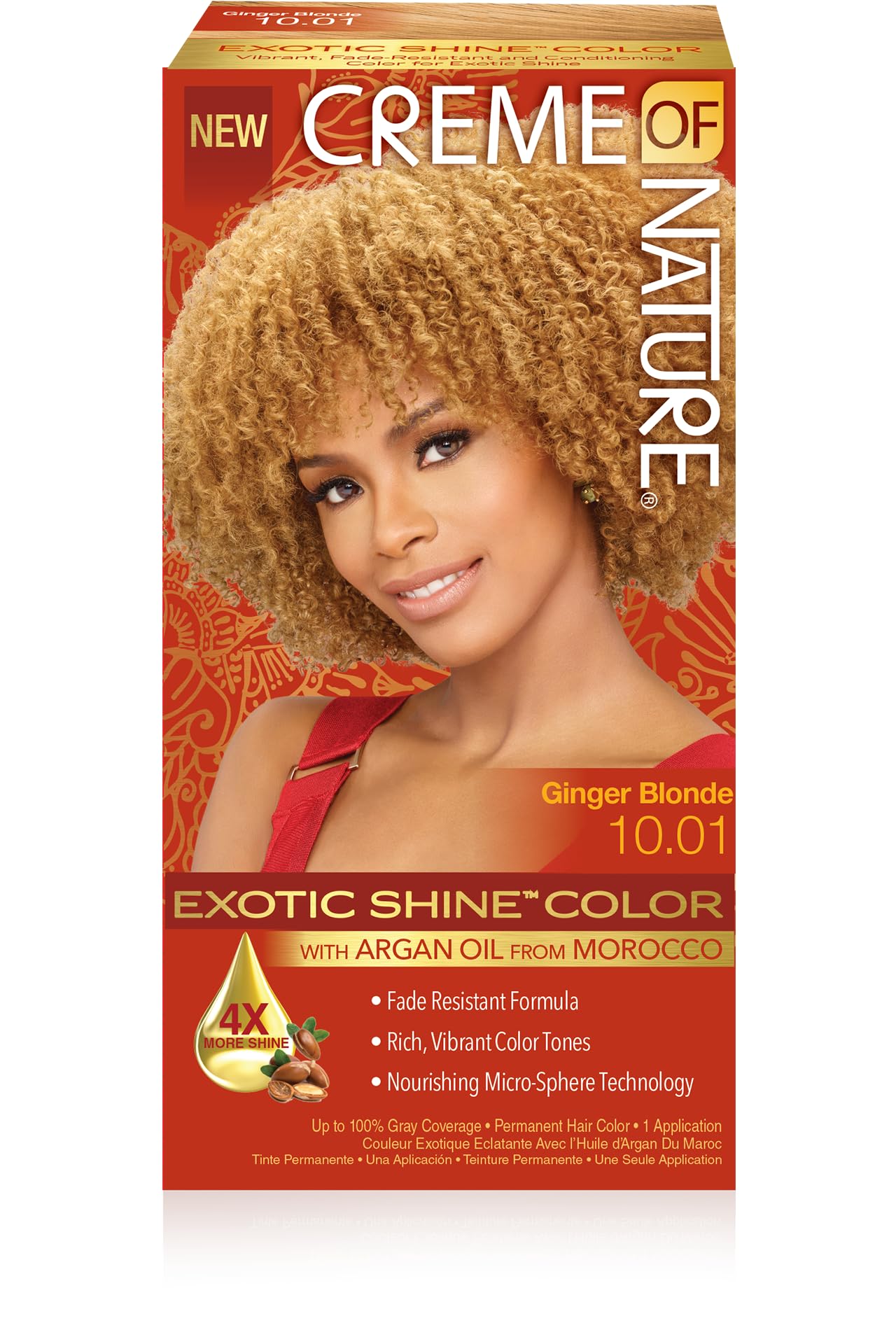 Foto 2 pulgar | Color De Cabello Creme Of Nature Exotic Shine 10.01 Ginger Blonde - Venta Internacional.
