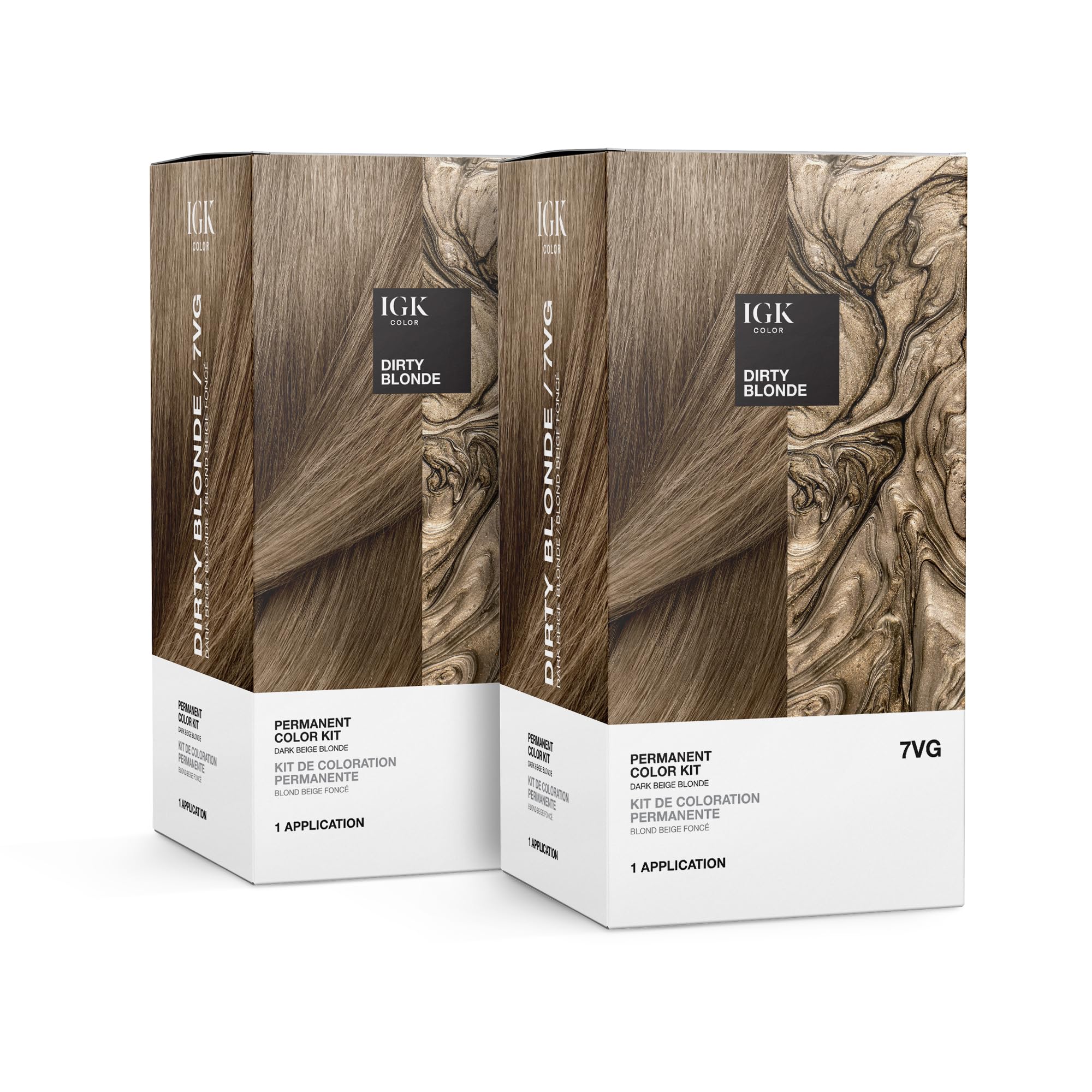 Kit De Coloración De Cabello Igk Permanent Dirty Blonde 7vg, Paquete De 2 - Venta Internacional.