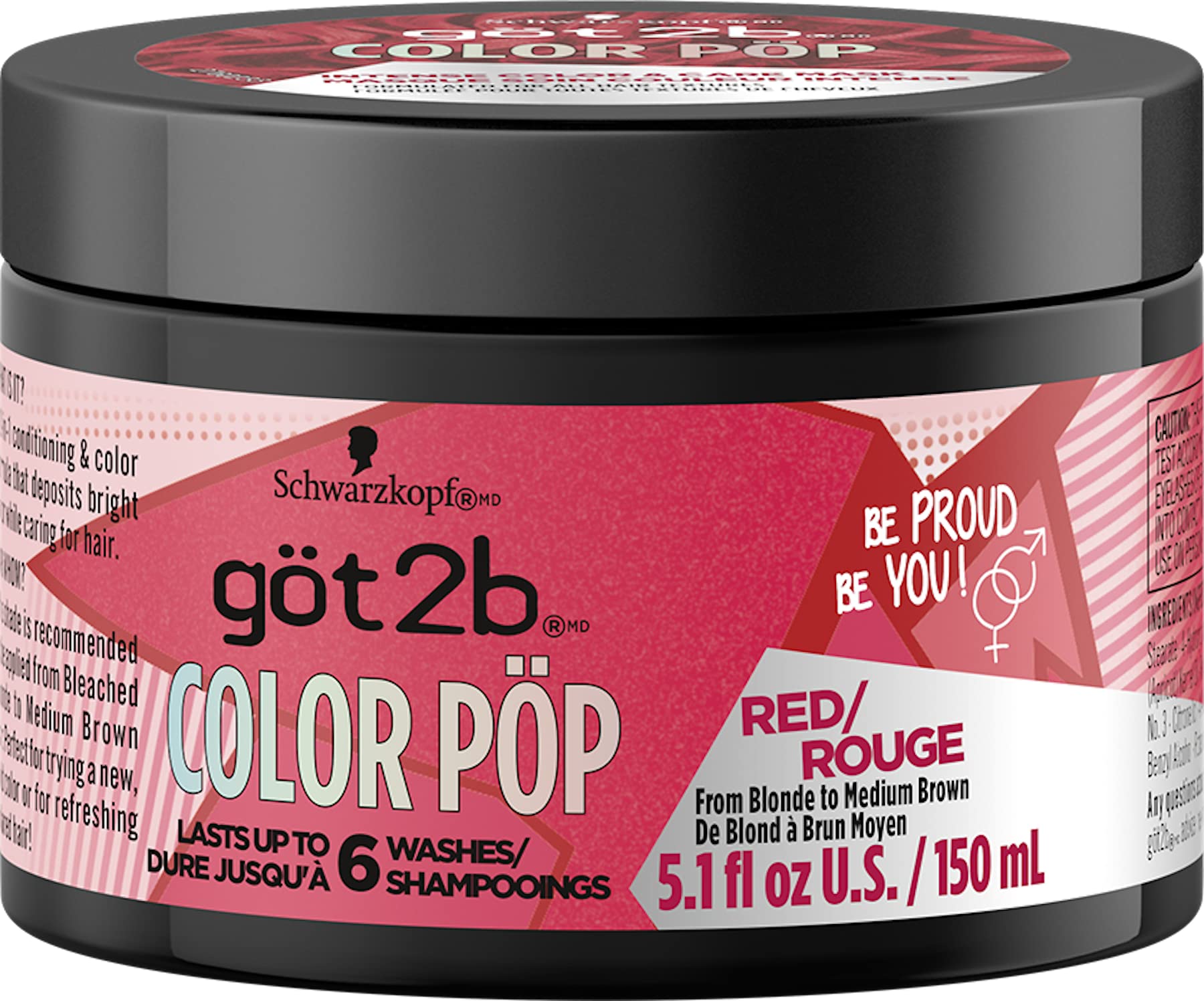 Foto 2 pulgar | Mascarilla Para Teñir El Cabello Got2b Color Pop Semipermanente Roja 150 Ml - Venta Internacional.