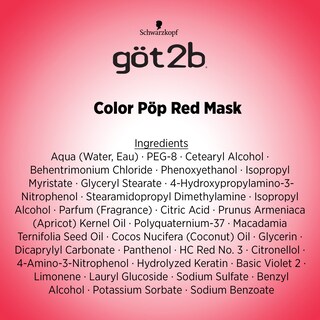 Foto 7 | Mascarilla Para Teñir El Cabello Got2b Color Pop Semipermanente Roja 150 Ml - Venta Internacional.
