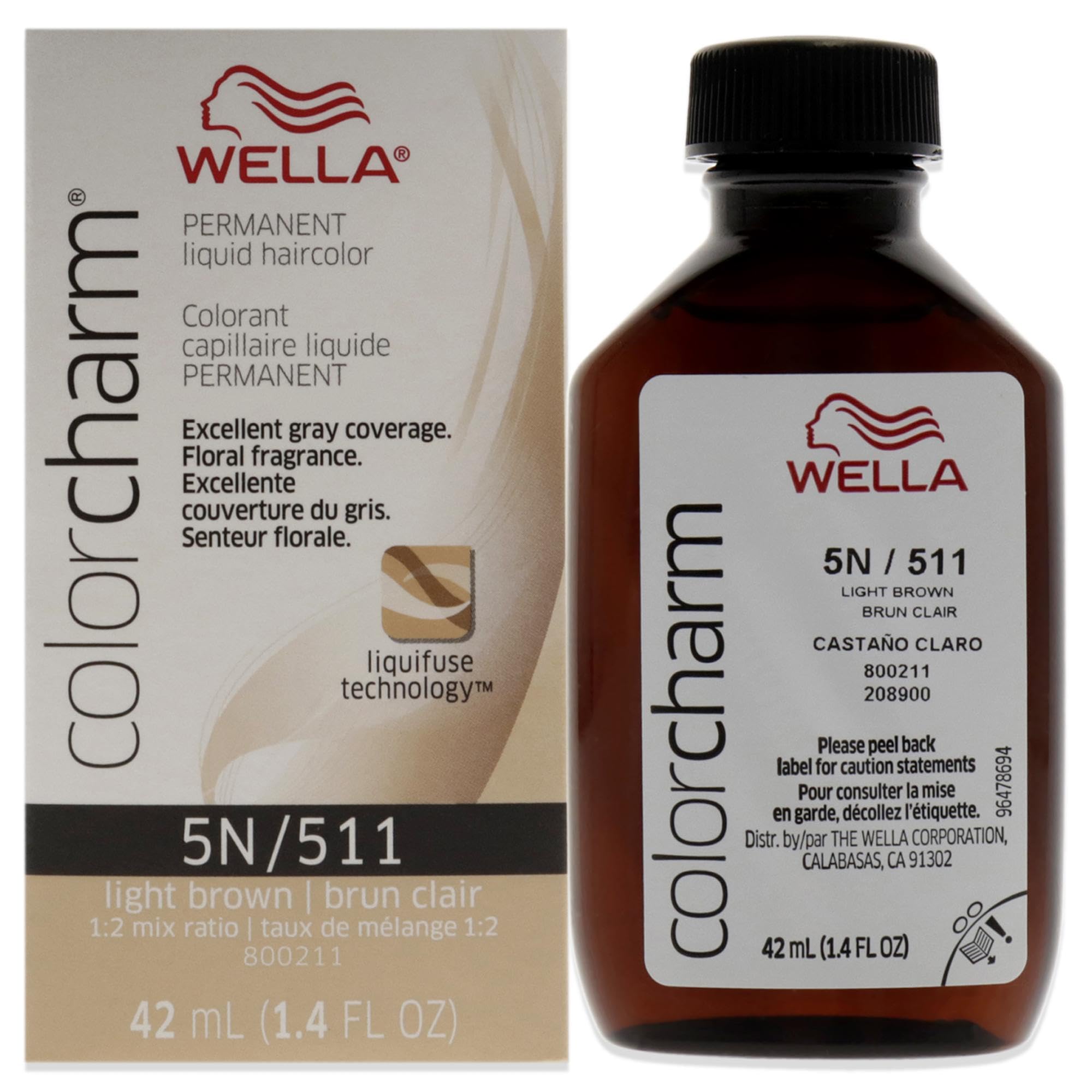 Tinte De Pelo Wella Color Charm Permanent Liquid 5n, Marrón Claro - Venta Internacional.