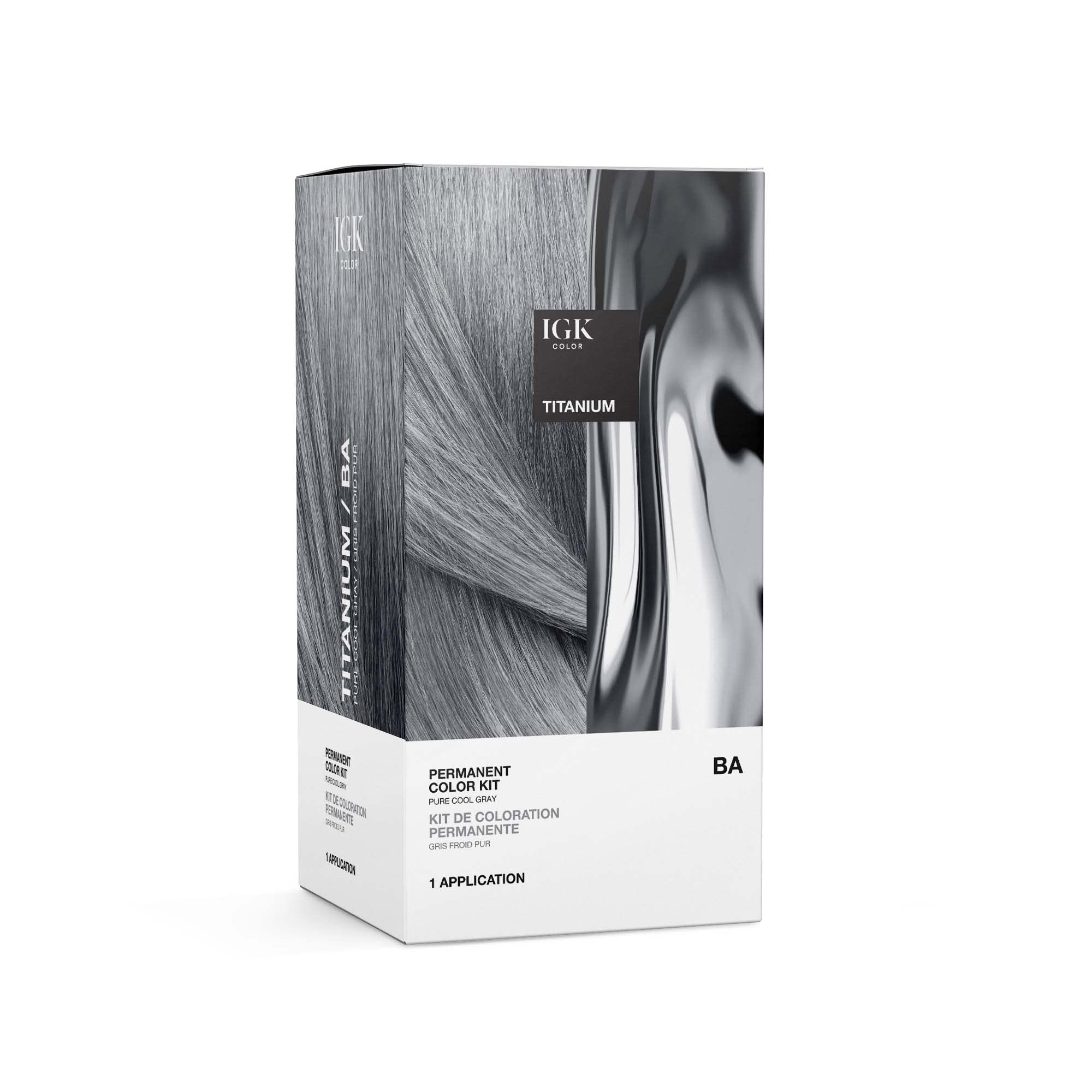 Kit De Coloración De Cabello Igk Permanent Titanium Pure Cool Grey Ba - Venta Internacional.