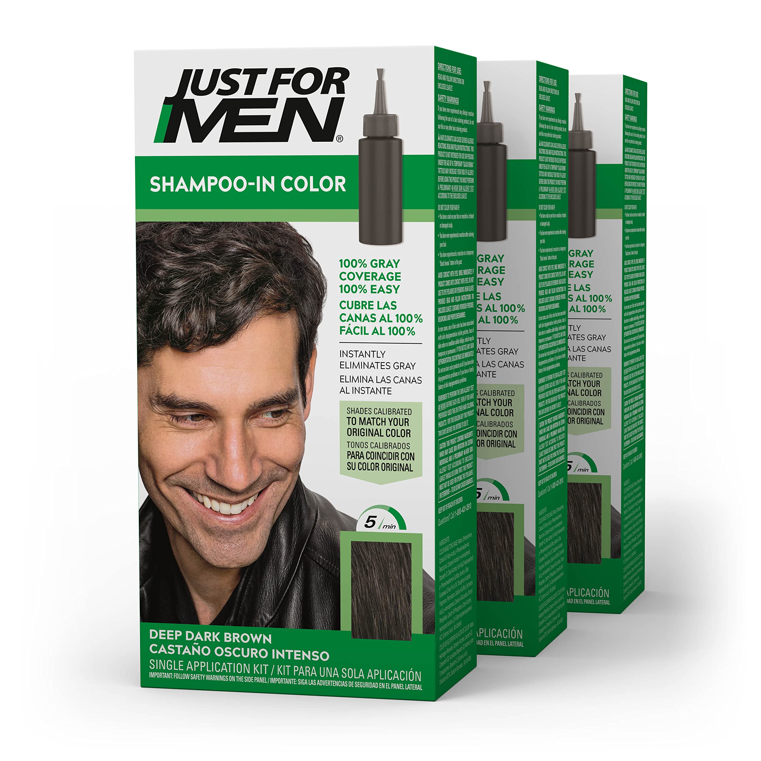 Foto 2 pulgar | Champú Para Teñir El Cabello Solo Para Hombres, Color Marrón Oscuro Oscuro, H-46 X3 - Venta Internacional.