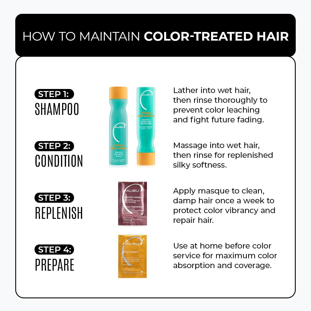Foto 6 pulgar | Remedio Para El Cabello Malibu C Color Prepare Wellness (1 Paquete) - Venta Internacional.