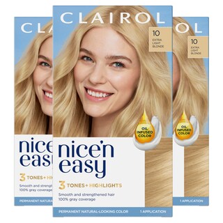Foto 1 | Tinte Para El Cabello Clairol Nice'n Easy, 10 Unidades, Rubio Extra Claro, Paquete De 3 - Venta Internacional.