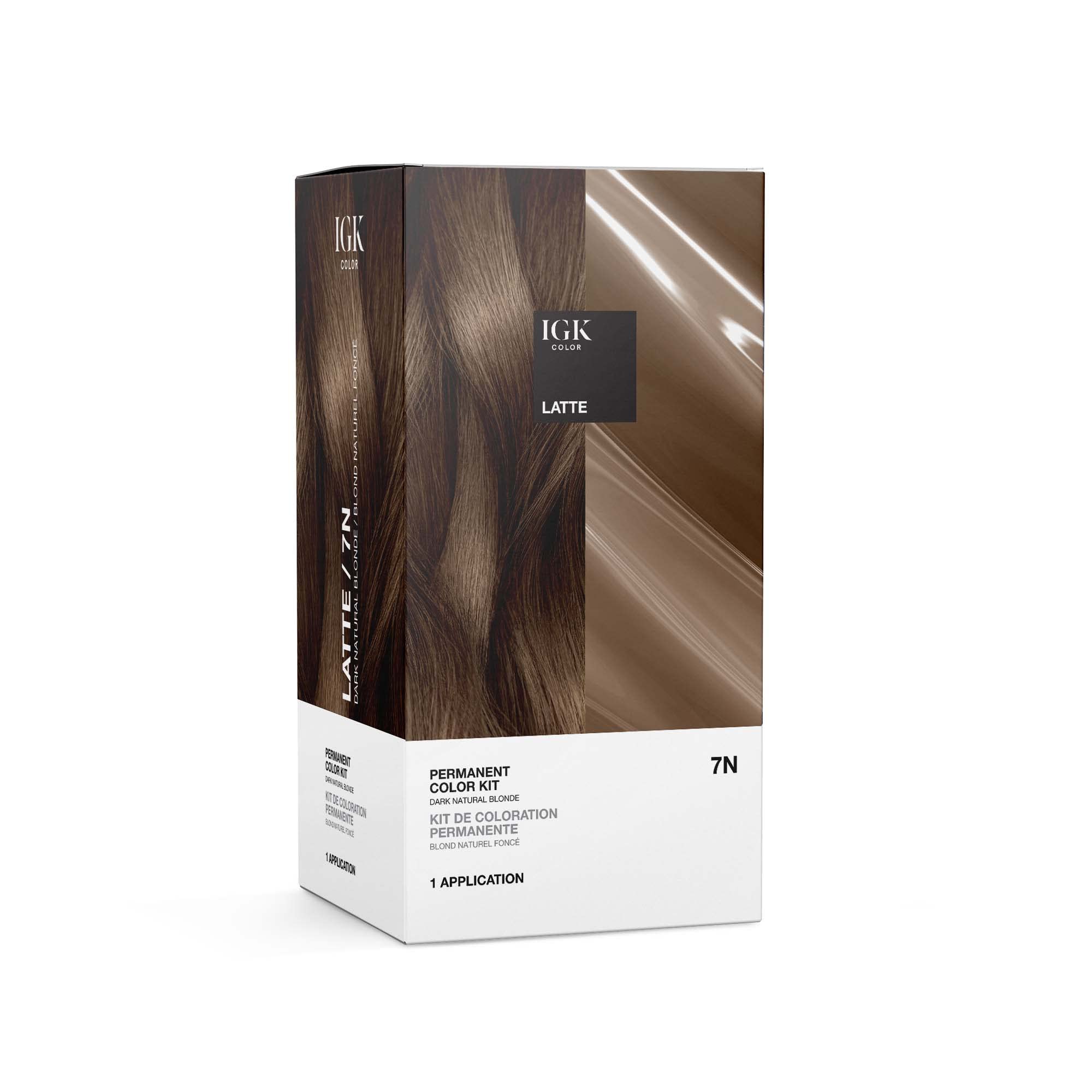 Kit De Coloración De Cabello Igk Latte Dark Natural Blonde 7n 140ml - Venta Internacional.