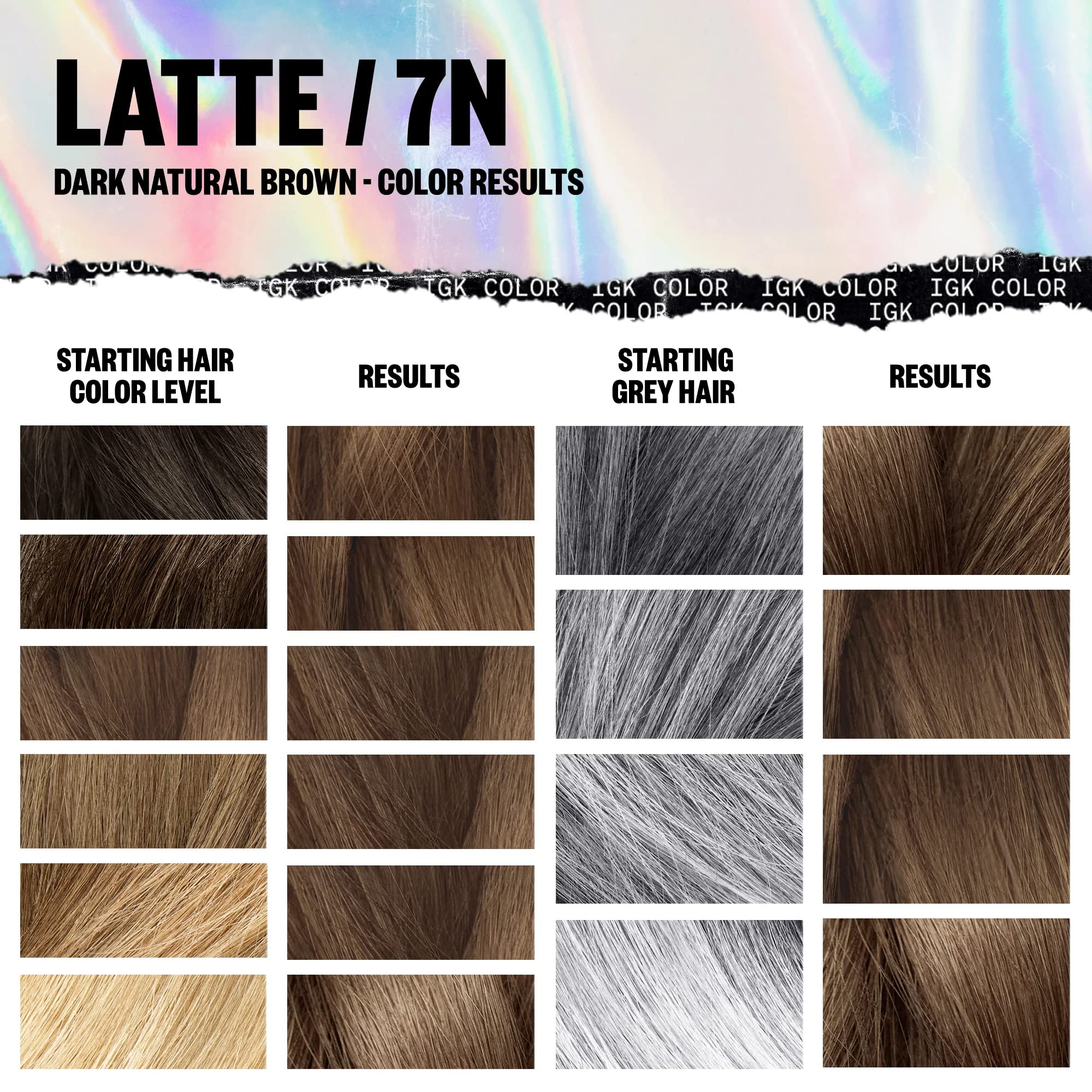 Foto 6 pulgar | Kit De Coloración De Cabello Igk Latte Dark Natural Blonde 7n 140ml - Venta Internacional.