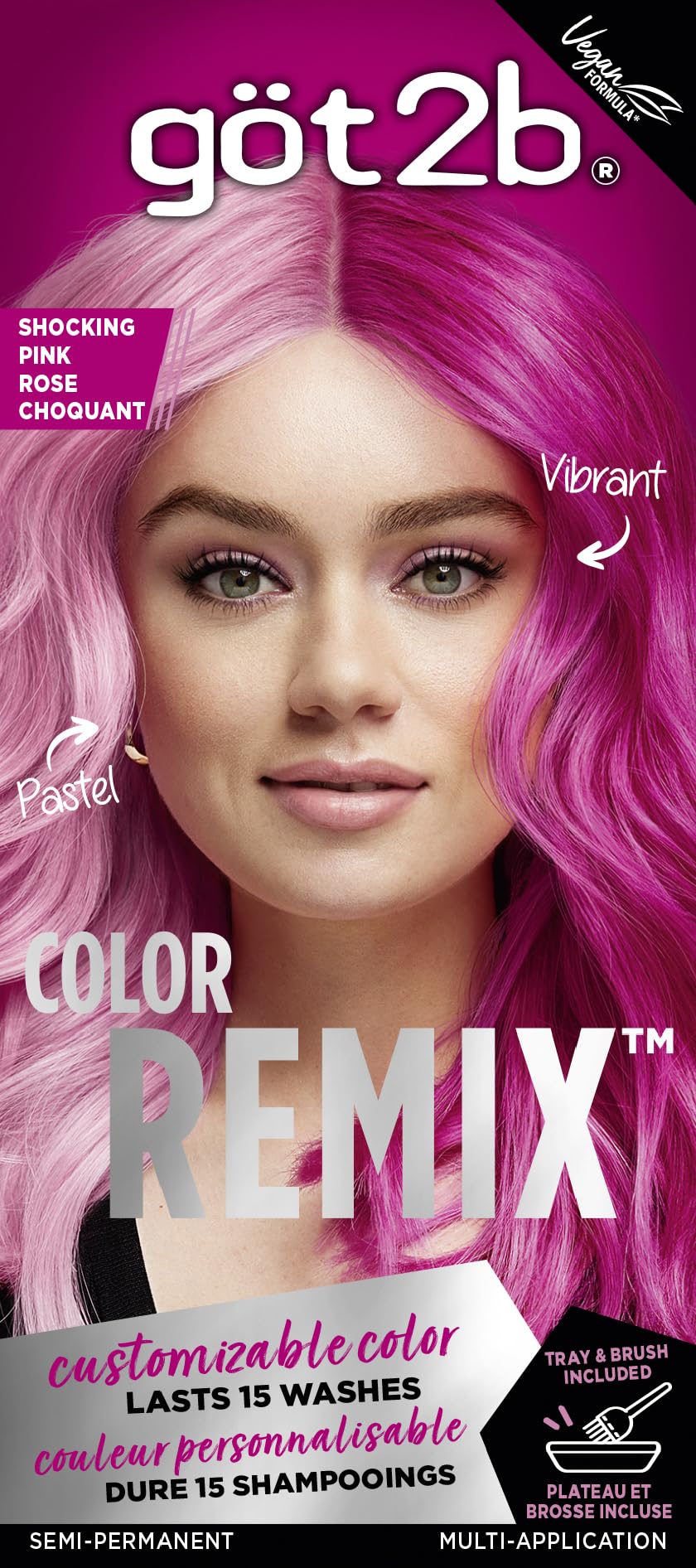 Tinte De Pelo Got2b Color Remix Semipermanente 093 Shocking Pink - Venta Internacional.