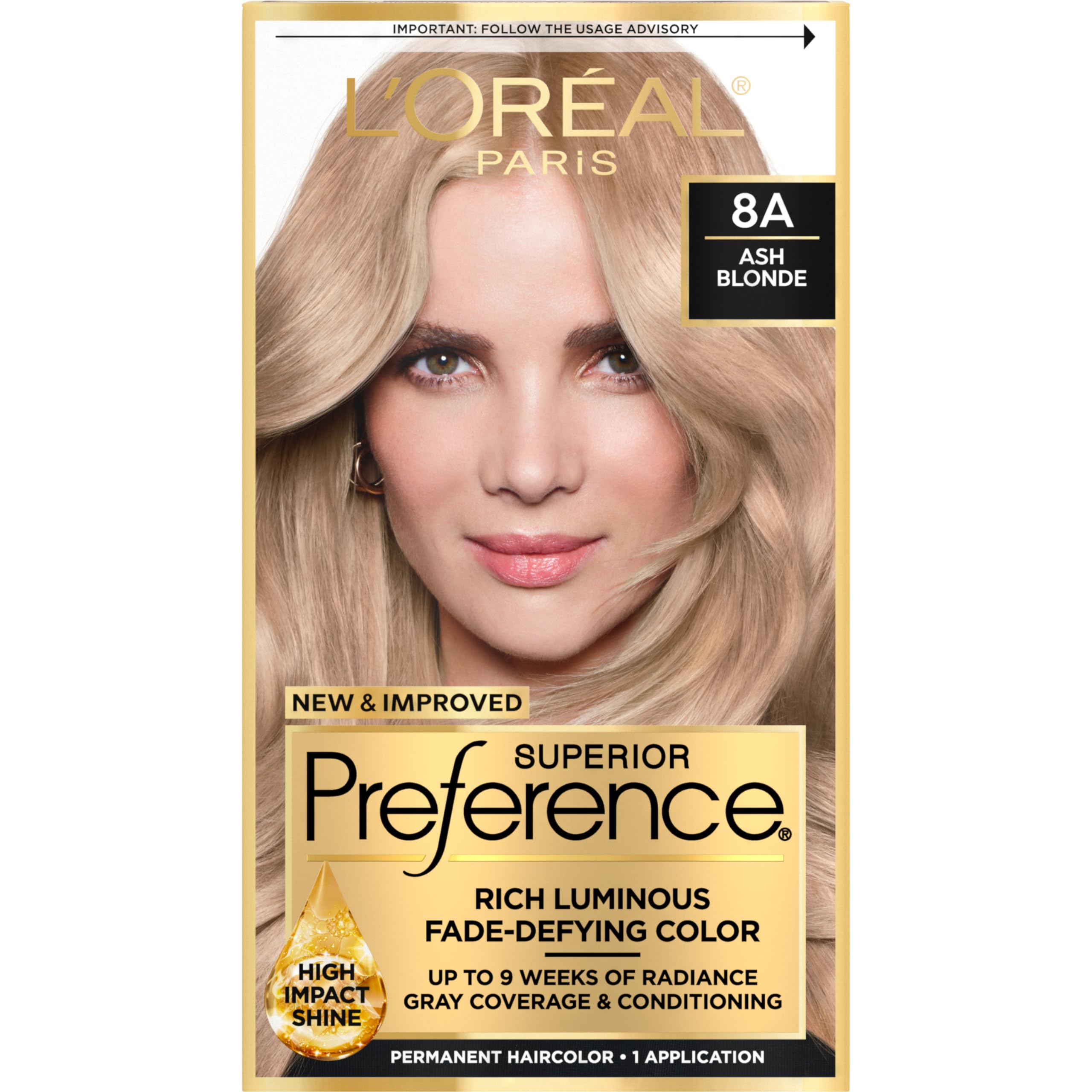 Foto 2 pulgar | Tinte Para El Cabello L'oreal Paris Superior Preference 8a Ash Blonde - Venta Internacional.