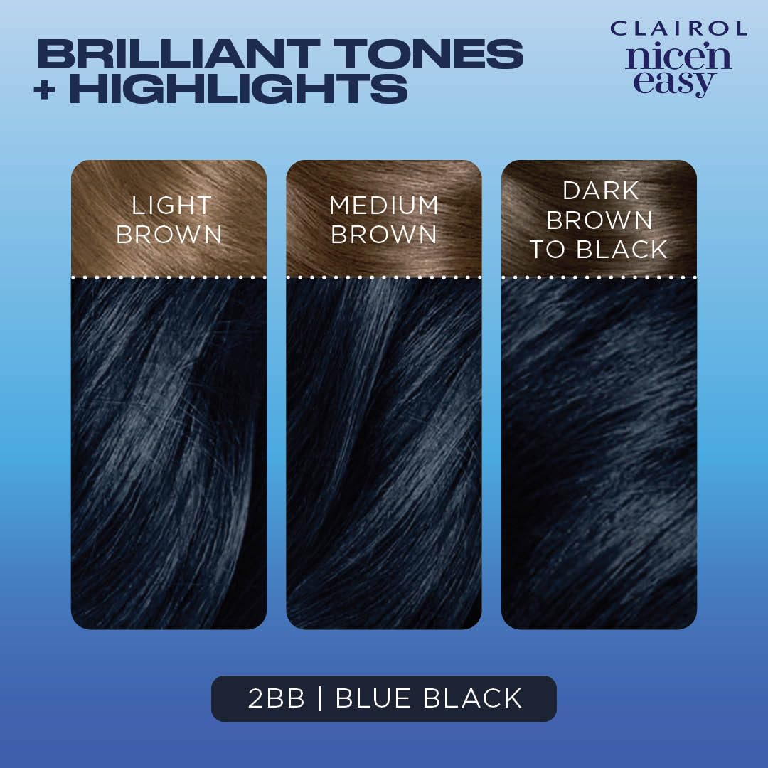 Foto 6 pulgar | Tinte Para El Cabello Clairol Nice'n Easy Permanent 2bb Blue Black X3 - Venta Internacional.