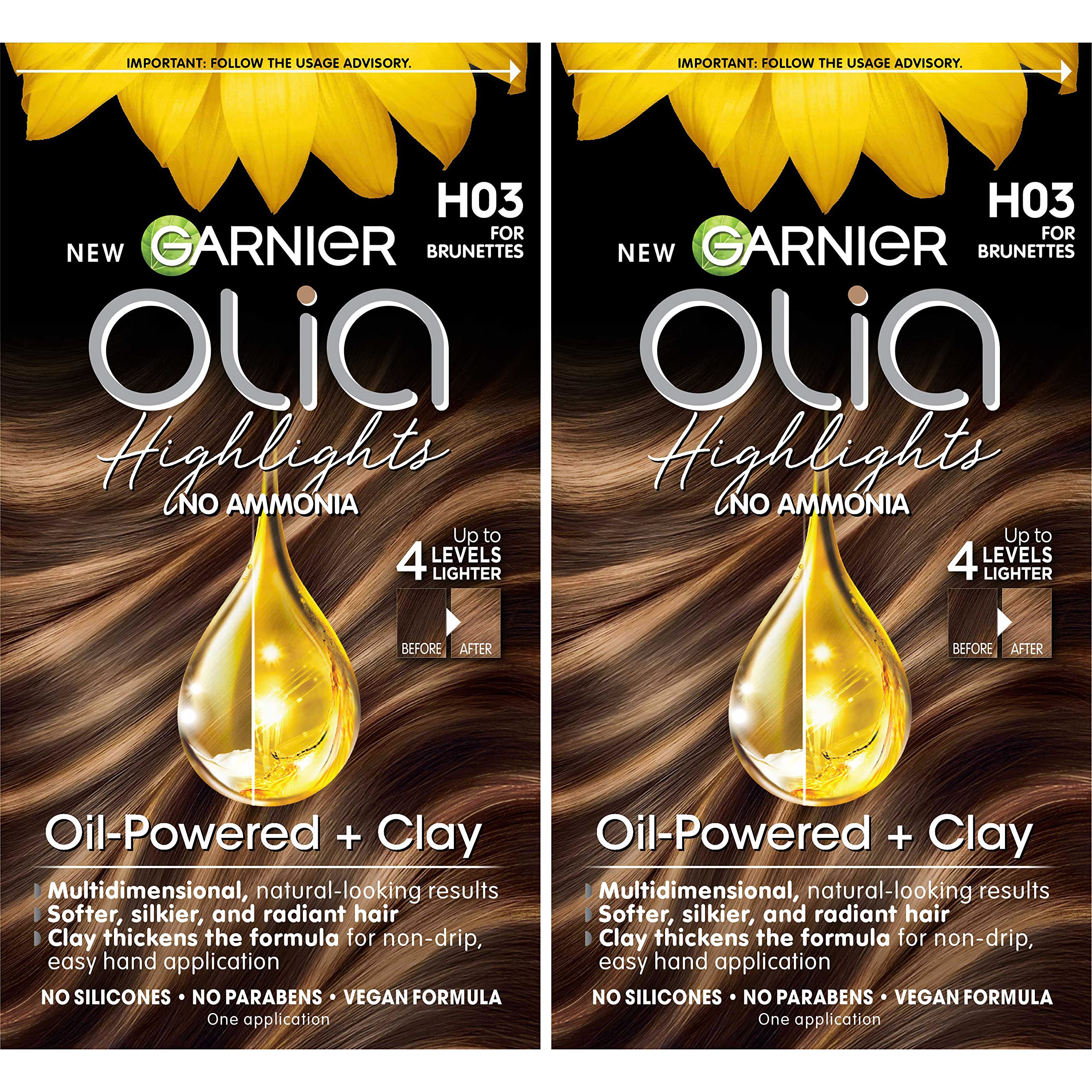 Tinte Para El Cabello Garnier Olia Sin Amoniaco H03 Resalta A Las Morenas - Venta Internacional.