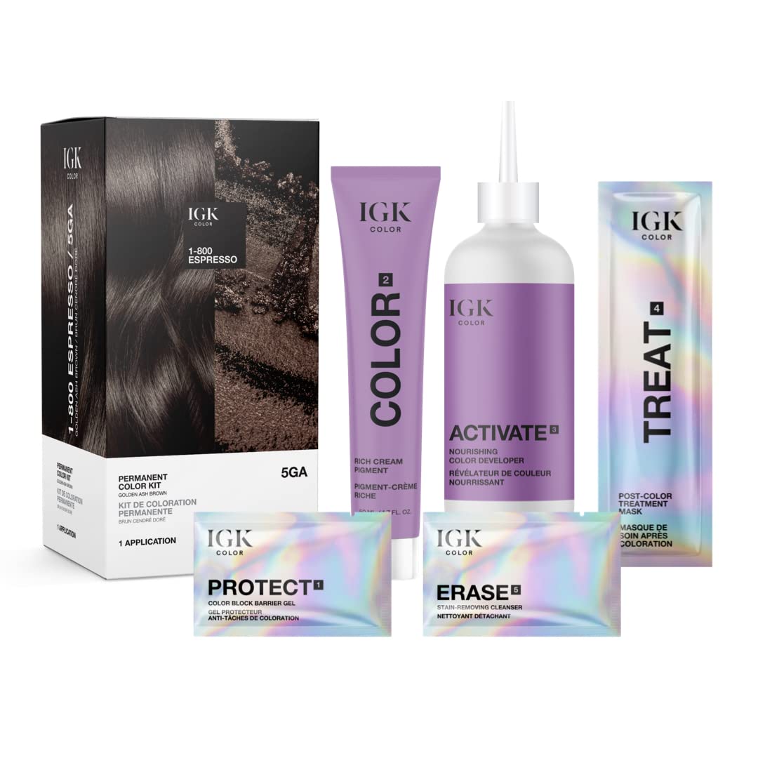 Foto 2 | Kit De Coloración De Cabello Igk Permanent 1-800 Espresso Golden Ash Brown - Venta Internacional.