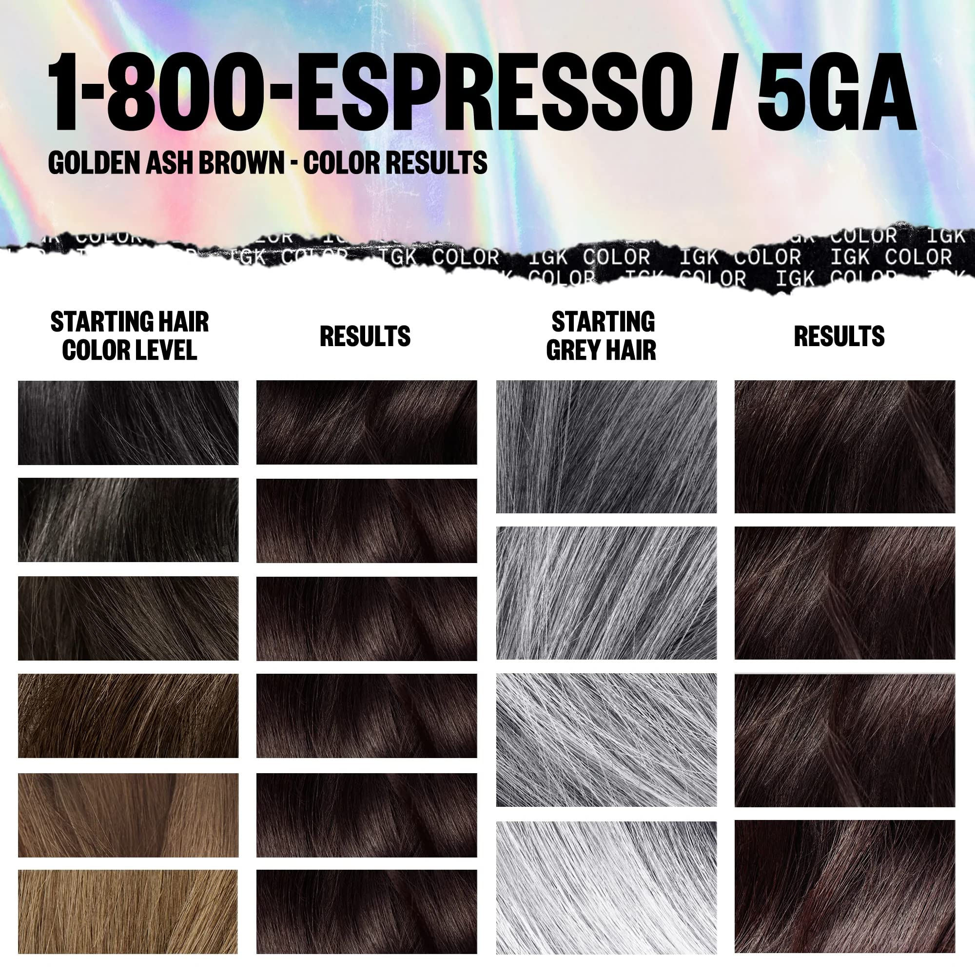 Foto 7 pulgar | Kit De Coloración De Cabello Igk Permanent 1-800 Espresso Golden Ash Brown - Venta Internacional.