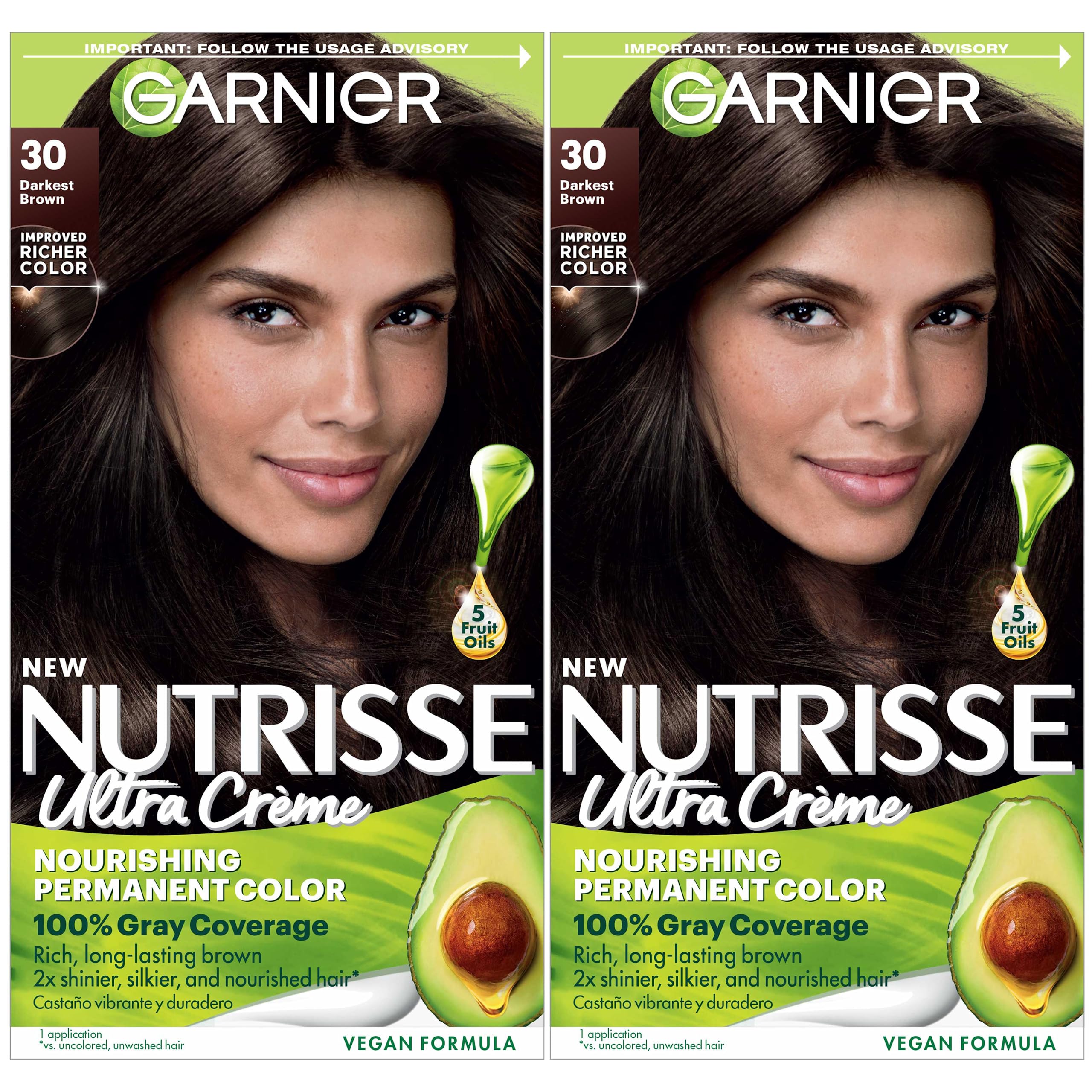 Foto 2 pulgar | Tinte Para El Cabello Garnier Nutrisse Nourishing Creme 30 Darkest Brown - Venta Internacional.