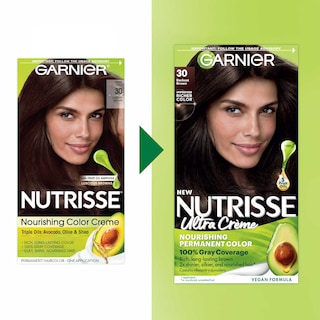 Foto 2 | Tinte Para El Cabello Garnier Nutrisse Nourishing Creme 30 Darkest Brown - Venta Internacional.