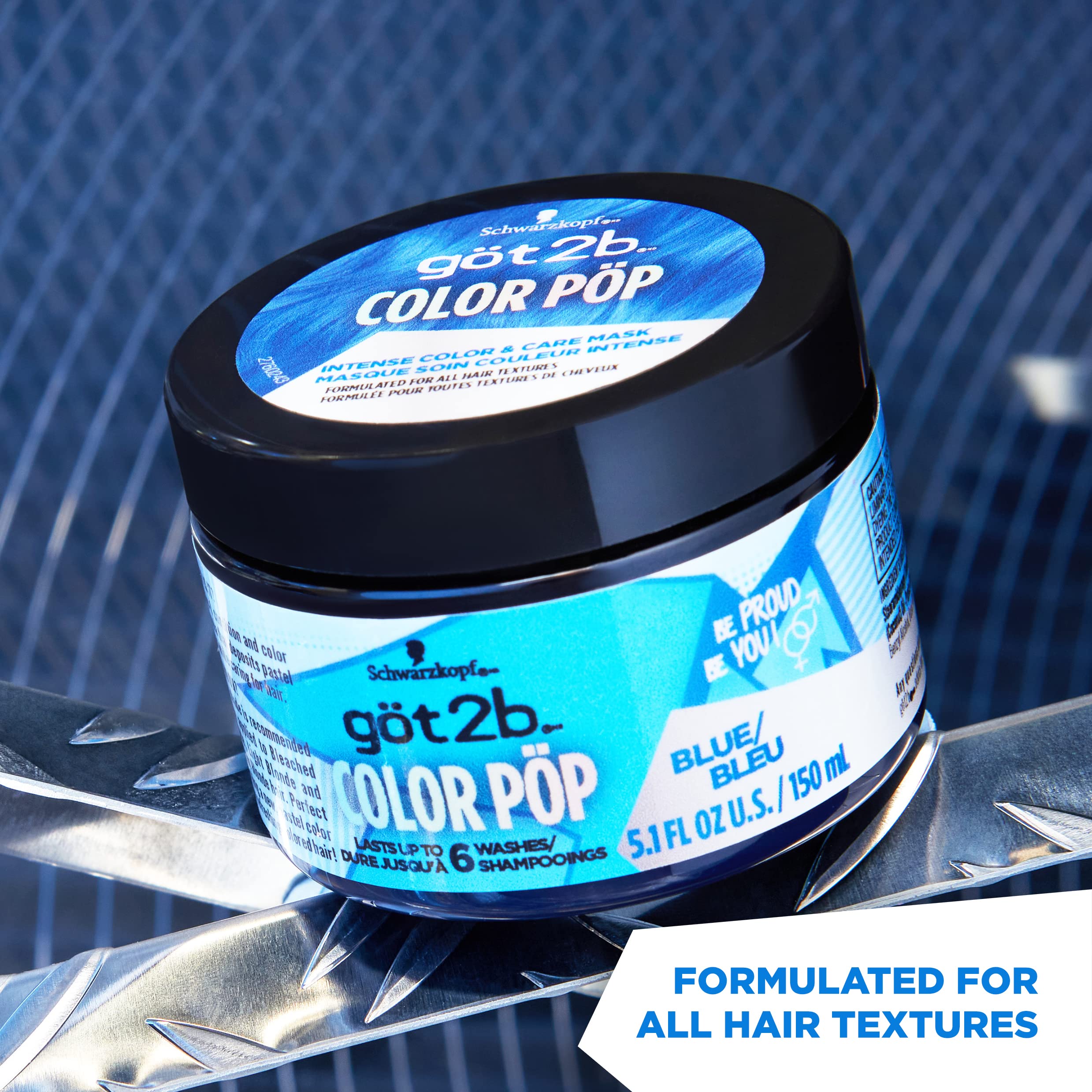 Foto 2 | Mascarilla Para Teñir El Cabello Got2b Color Pop Semipermanente Azul 150 Ml - Venta Internacional.