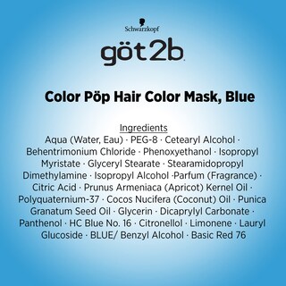 Foto 4 | Mascarilla Para Teñir El Cabello Got2b Color Pop Semipermanente Azul 150 Ml - Venta Internacional.