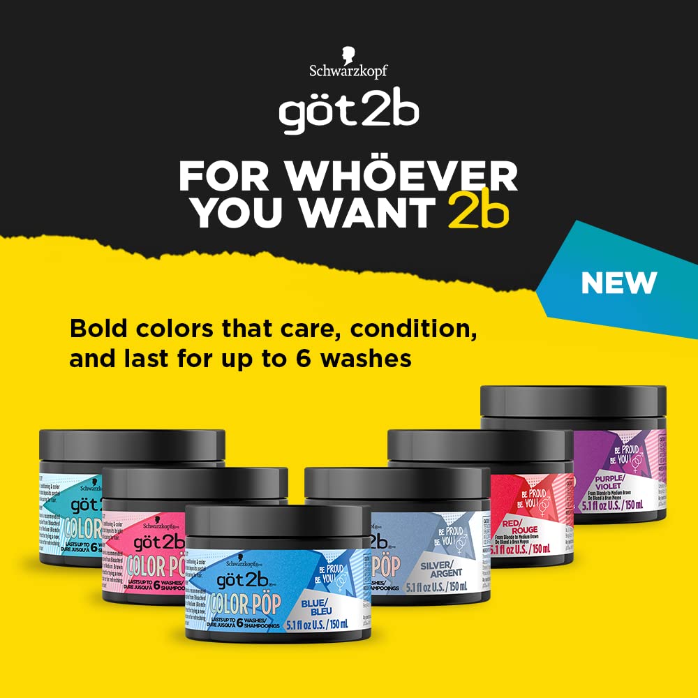 Foto 5 | Mascarilla Para Teñir El Cabello Got2b Color Pop Semipermanente Azul 150 Ml - Venta Internacional.