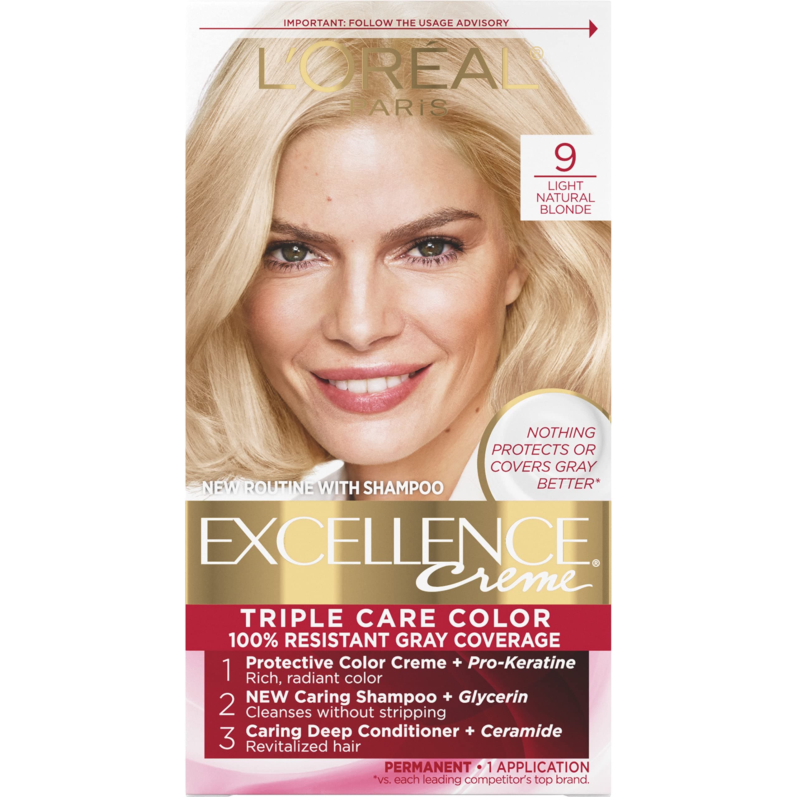 Color De Cabello L'oreal Paris Excellence Creme 9 Rubio Natural Claro - Venta Internacional. $543