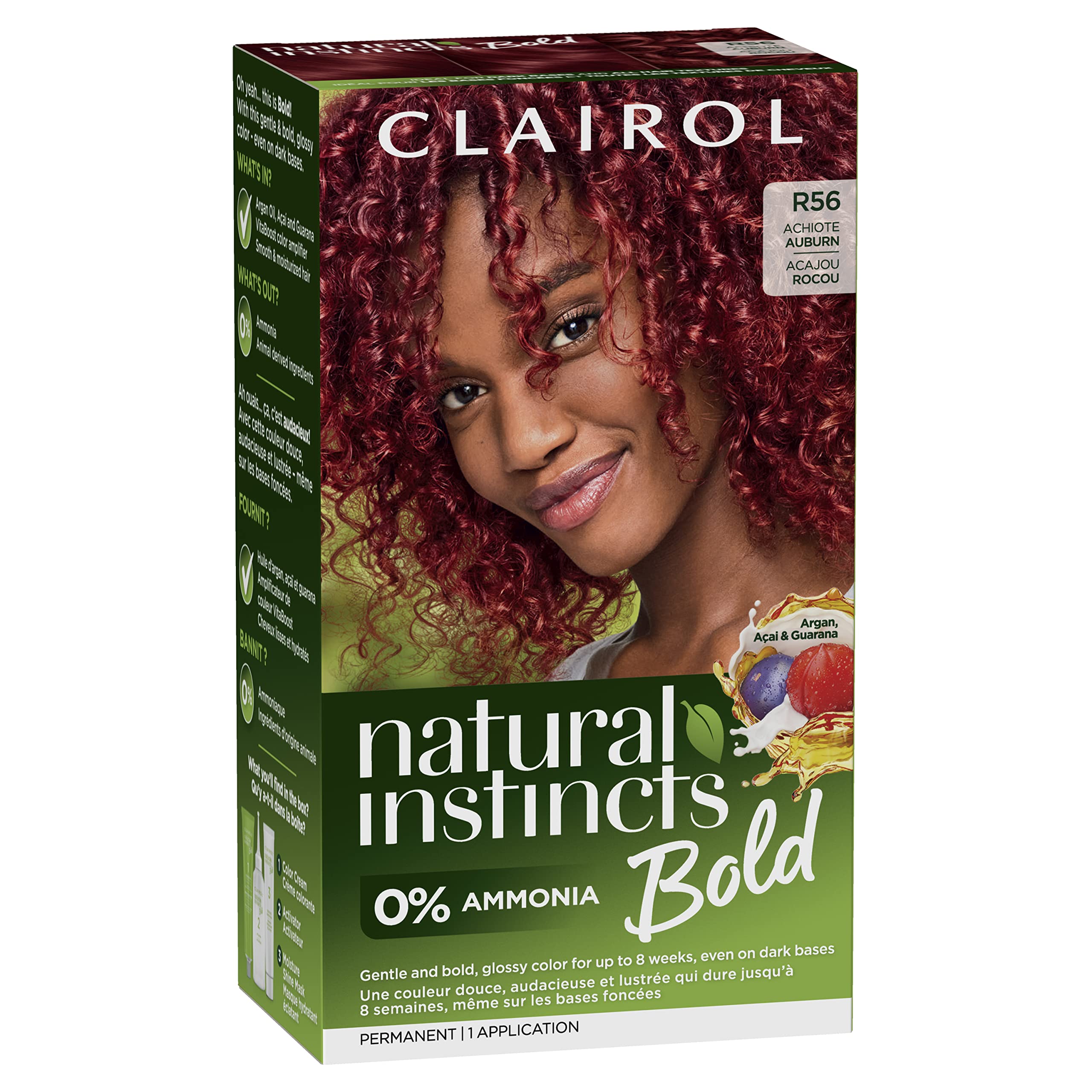 Tinte Para El Cabello Clairol Natural Instincts Bold R56 Achiote Auburn - Venta Internacional.