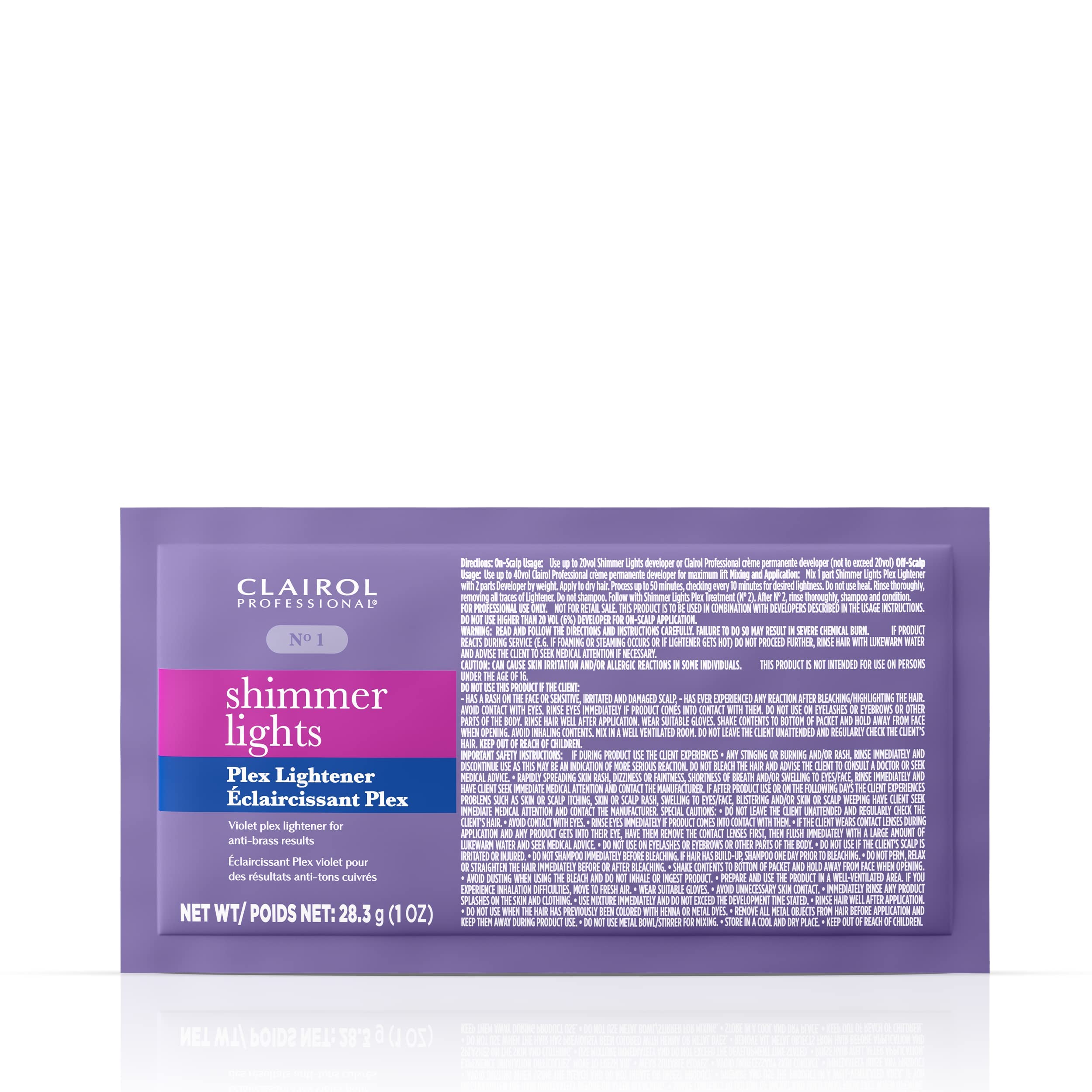 Foto 2 pulgar | Aclarador De Cabello Clairol Professional Shimmer Lights Plex 30 Ml - Venta Internacional.