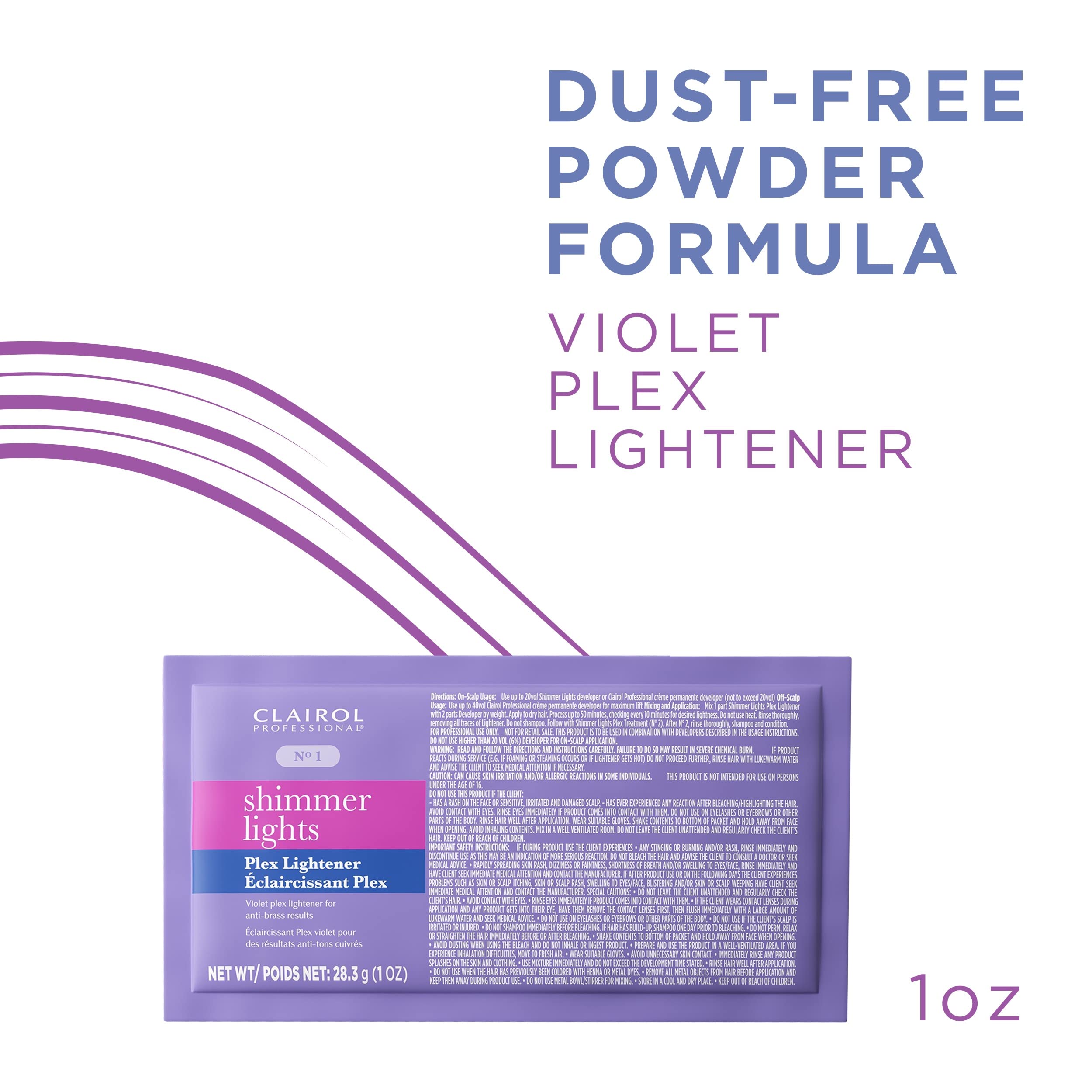 Foto 2 | Aclarador De Cabello Clairol Professional Shimmer Lights Plex 30 Ml - Venta Internacional.