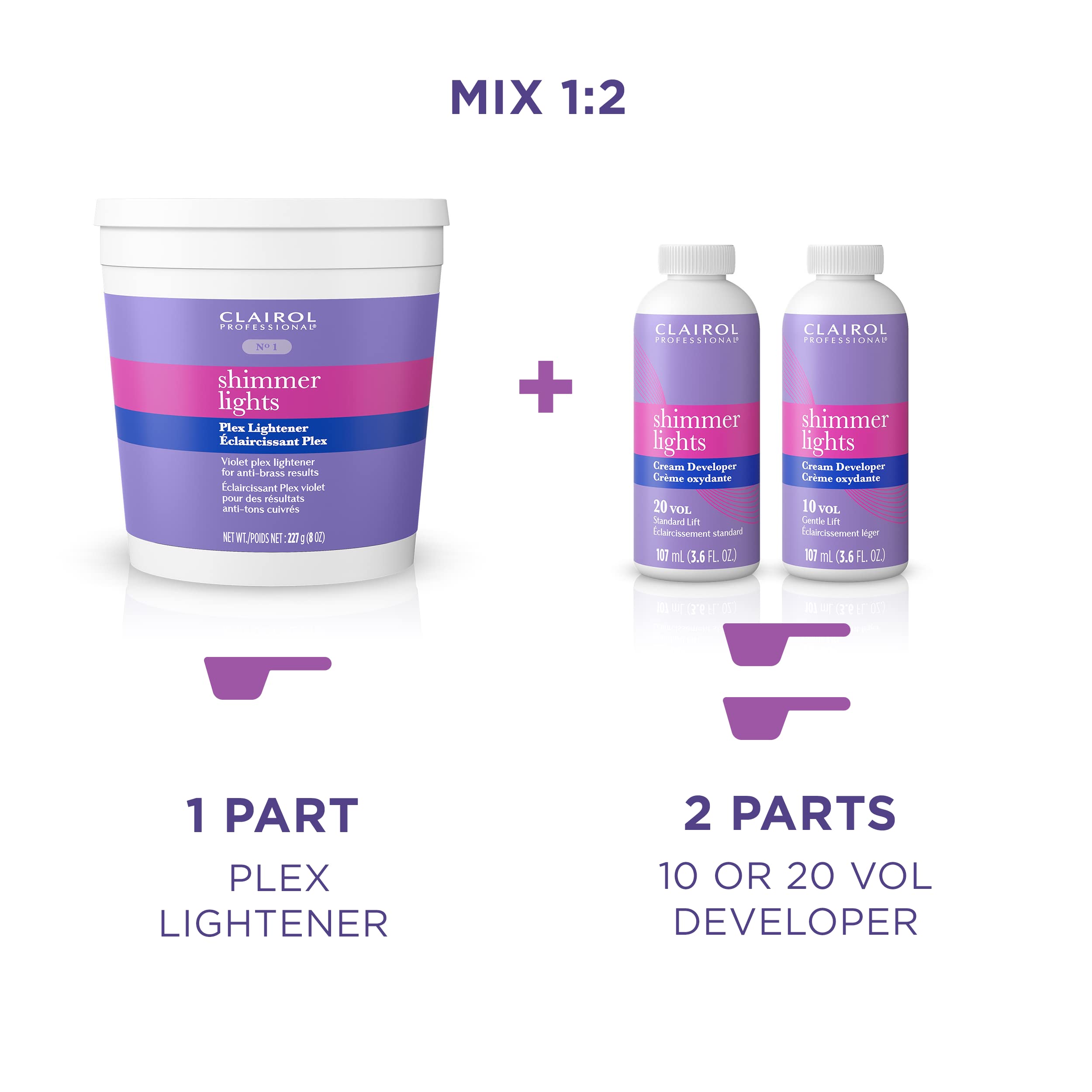 Foto 7 | Aclarador De Cabello Clairol Professional Shimmer Lights Plex 30 Ml - Venta Internacional.