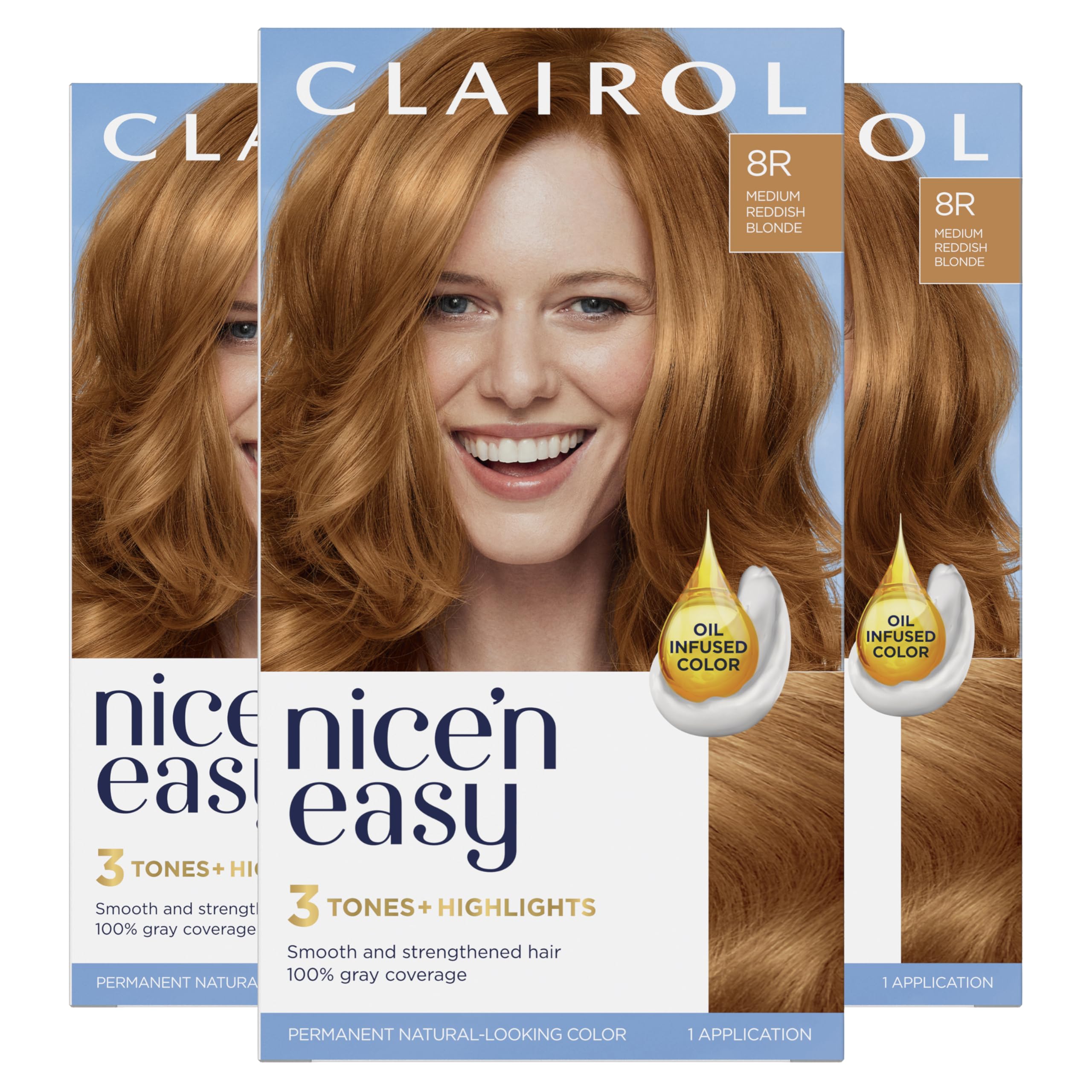 Foto 2 pulgar | Tinte Para El Cabello Clairol Nice'n Easy 8r Medium Rojizo Rubio X3 - Venta Internacional.