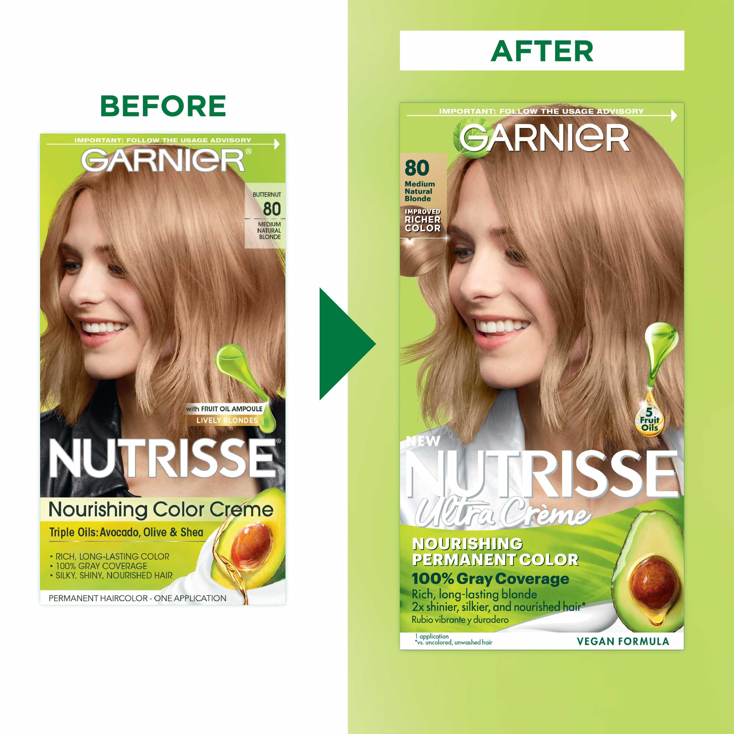 Foto 3 pulgar | Tinte Para El Cabello Garnier Nutrisse Nourishing Creme 80 Blonde, Paquete De 2 - Venta Internacional.