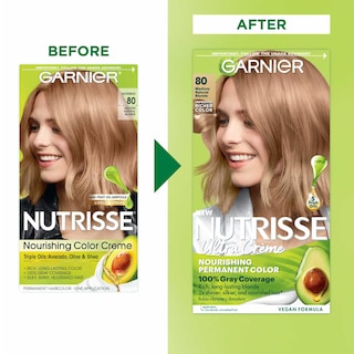 Foto 2 | Tinte Para El Cabello Garnier Nutrisse Nourishing Creme 80 Blonde, Paquete De 2 - Venta Internacional.