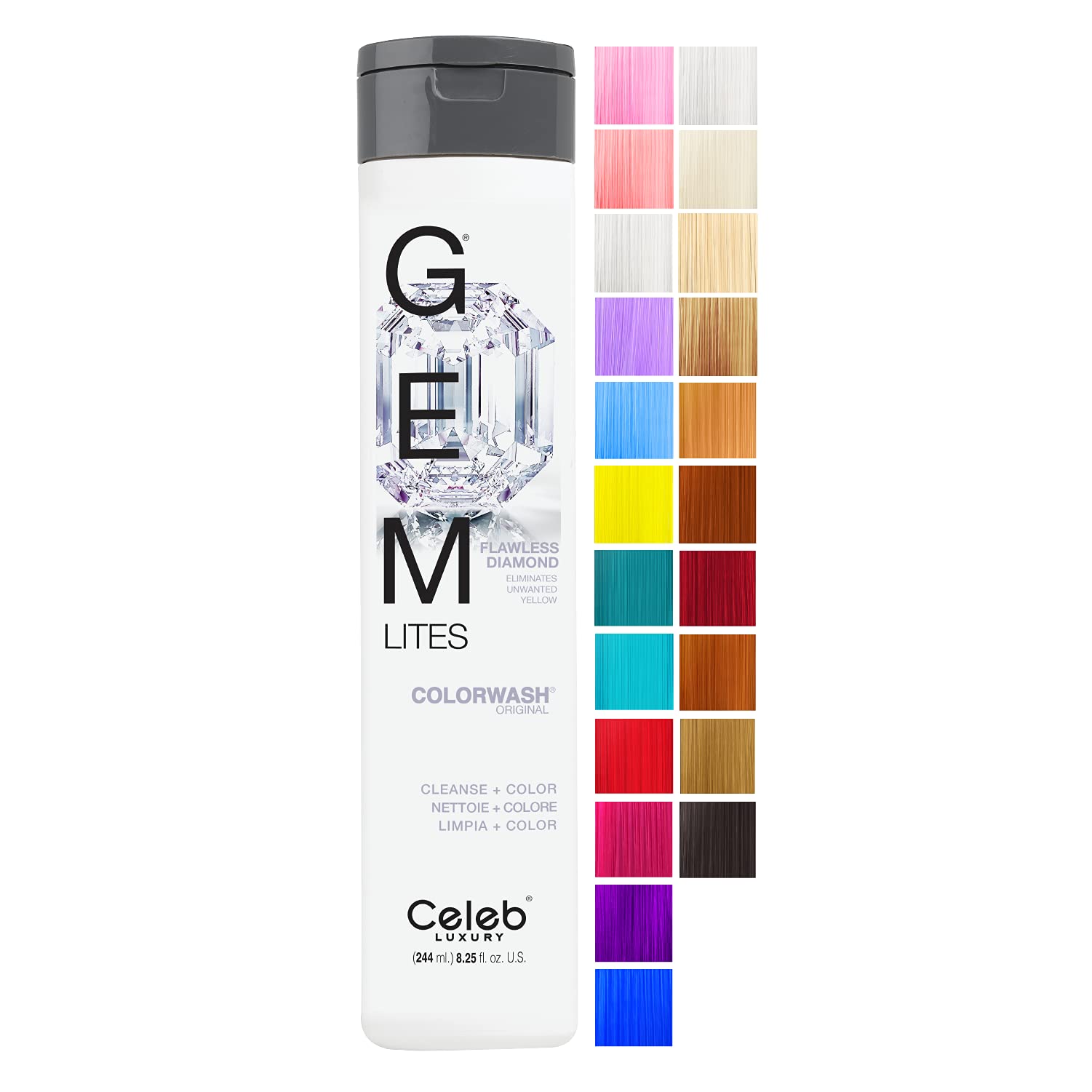 Foto 2 pulgar | Champú Celeb Luxury Gem Lites Colorwash Flawless Diamond 245 Ml - Venta Internacional.