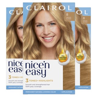 Foto 1 | Tinte Para El Cabello Clairol Nice'n Easy 8, Rubio Medio, Paquete De 3 - Venta Internacional.