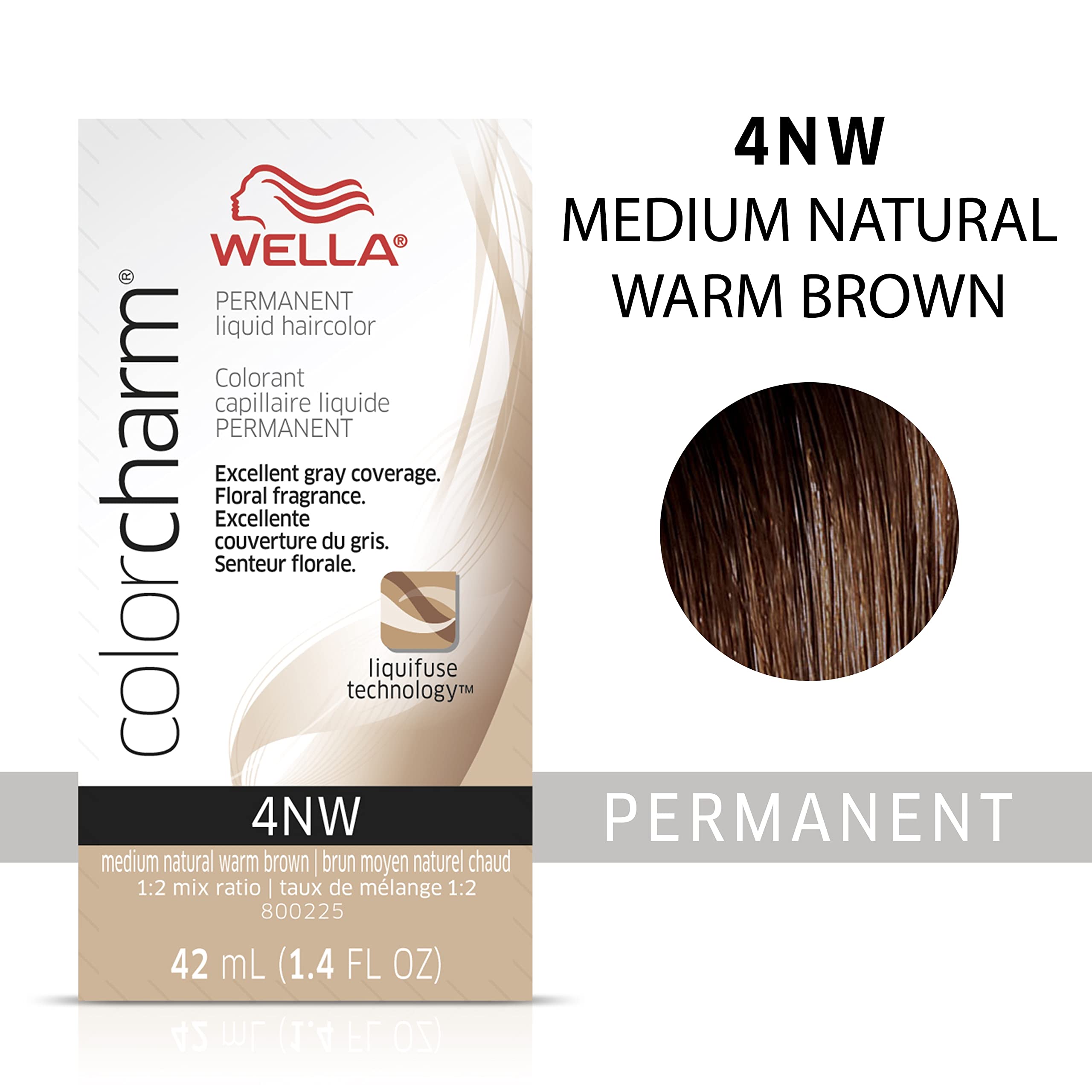 Foto 2 | Tinte De Pelo Wella Color Charm Permanent Liquid 4nw Med Brown - Venta Internacional.
