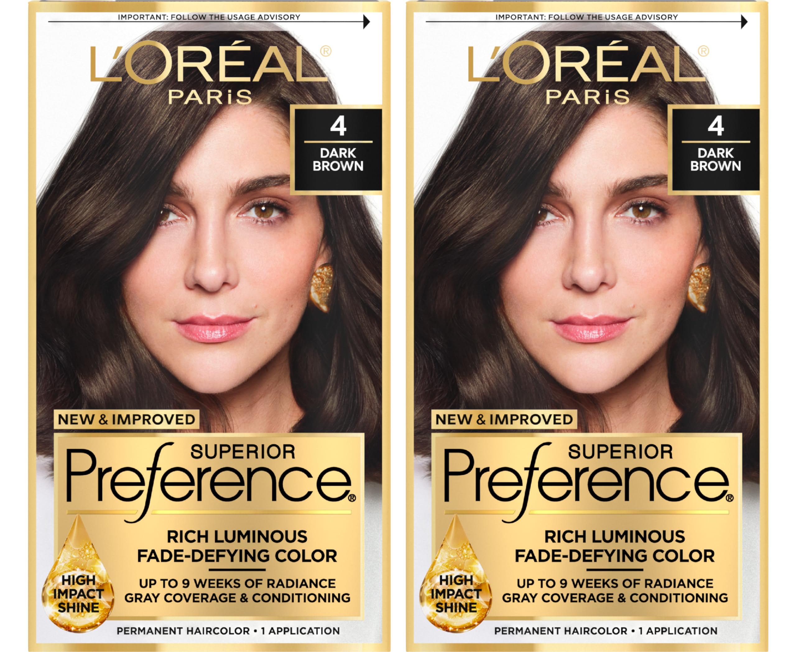 Foto 1 | Tinte Para El Cabello L'oreal Paris Superior Preference Dark Brown 4 (x2) - Venta Internacional.