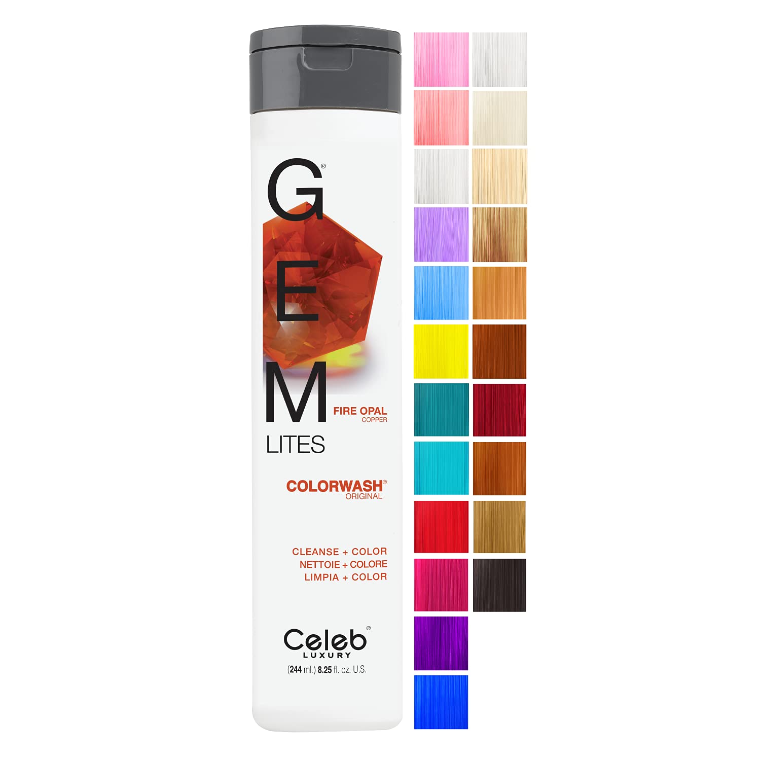 Champú Celeb Luxury Gem Lites Colorwash Fire Opal 245 Ml - Venta Internacional.