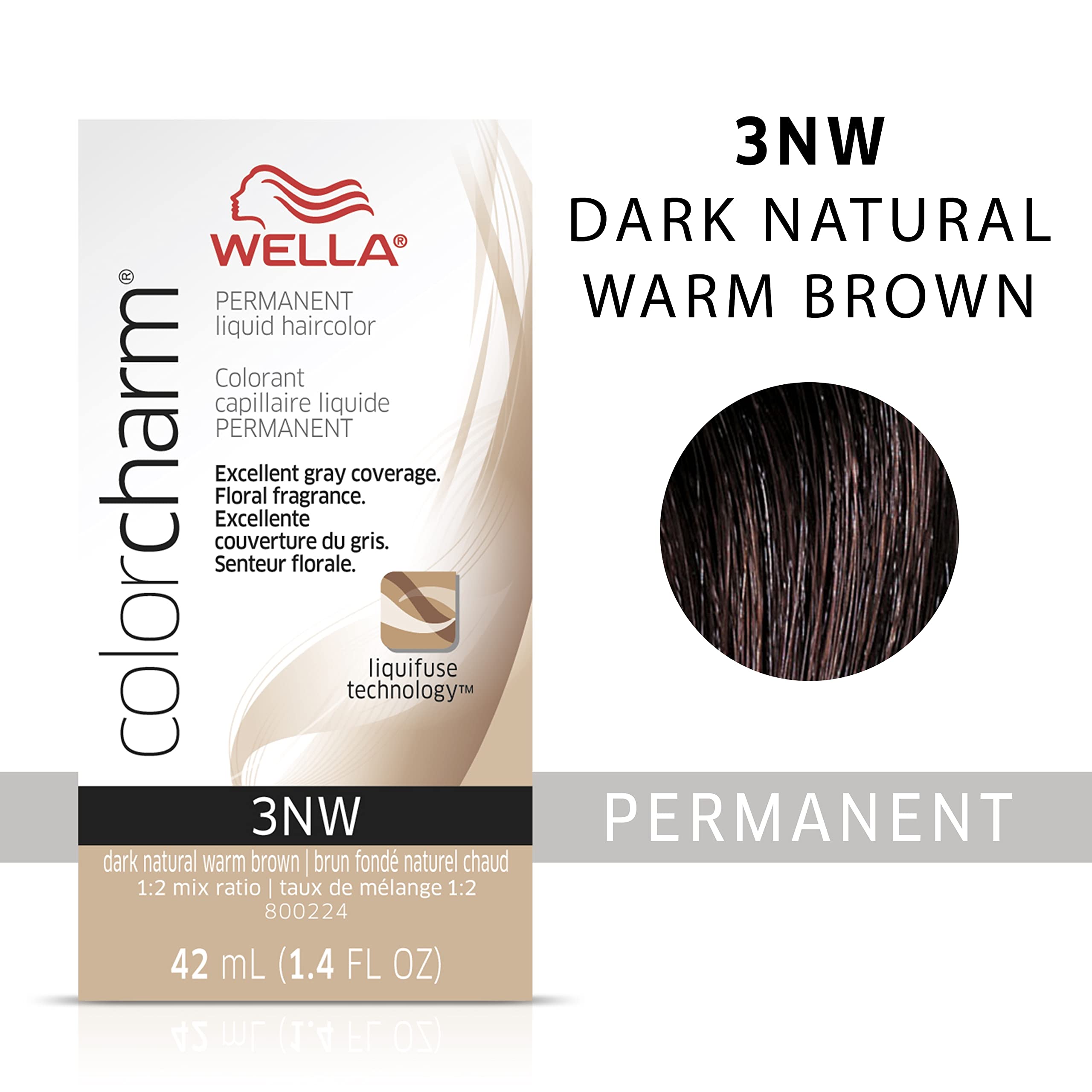 Foto 3 pulgar | Tinte De Pelo Wella Color Charm Permanent 3nw, Marrón Oscuro Y Cálido - Venta Internacional.