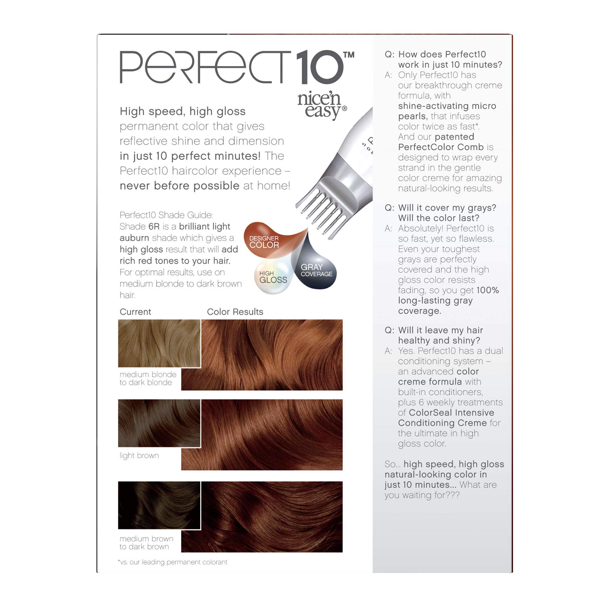 Foto 5 pulgar | Tinte De Pelo Clairol Nice'n Easy Perfect 10 6r Castaño Claro X2 - Venta Internacional.