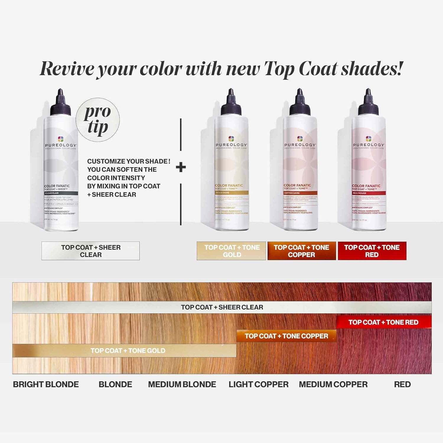 Foto 3 pulgar | Brillo Para El Cabello Pureology Color Fanatic Top Coat + Tone Gold, 200 Ml - Venta Internacional.