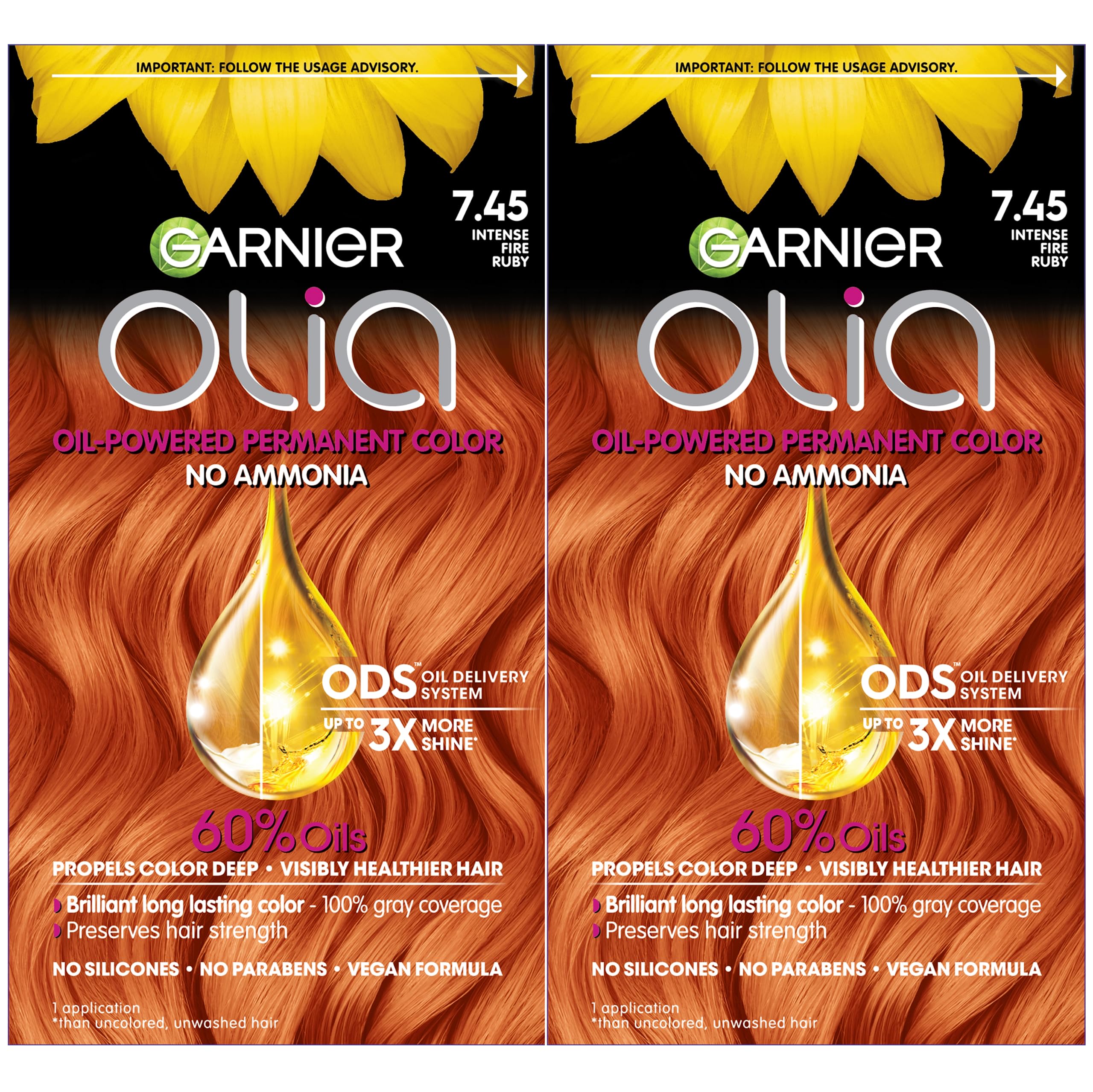 Foto 2 pulgar | Tinte De Pelo Garnier Olia Ammonia-free 7.45 Dark Fire Ruby - Venta Internacional.