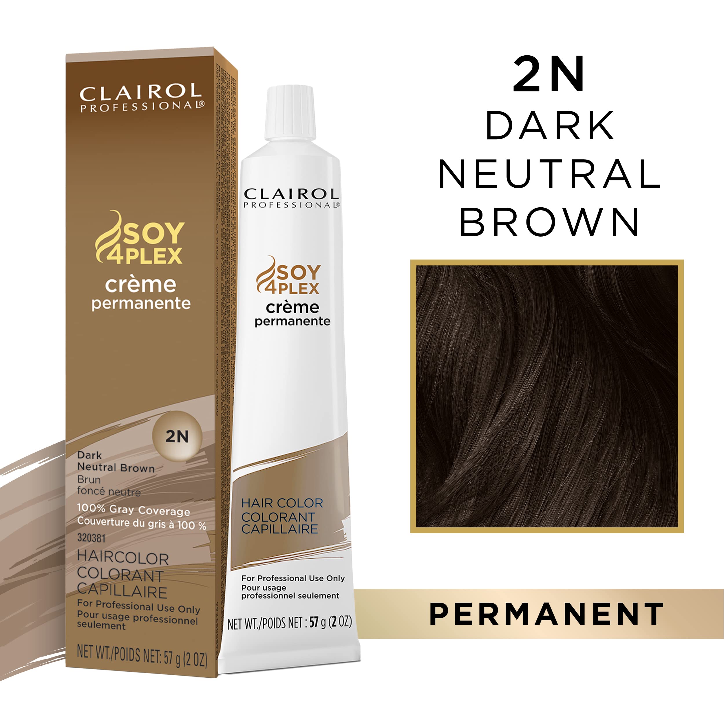 Foto 3 pulgar | Tinte De Pelo Clairol Professional Permanent Crème 2n Castaño Oscuro - Venta Internacional.