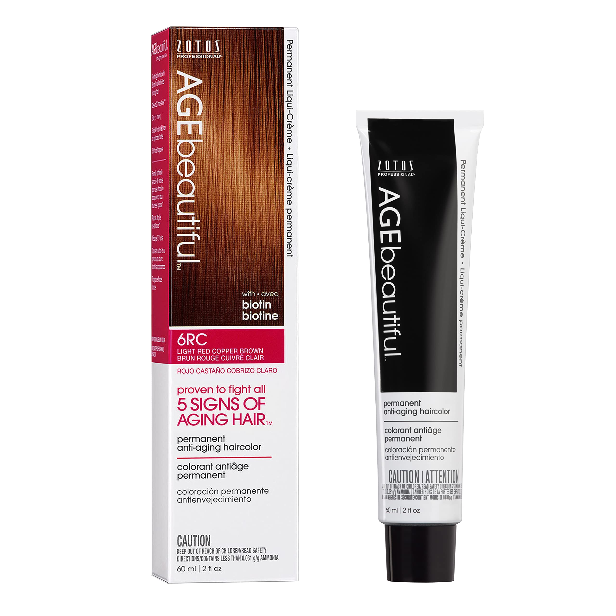 Tinte De Pelo Age Beautiful Liqui Creme 6rc, Rojo Claro, Cobre - Venta Internacional.