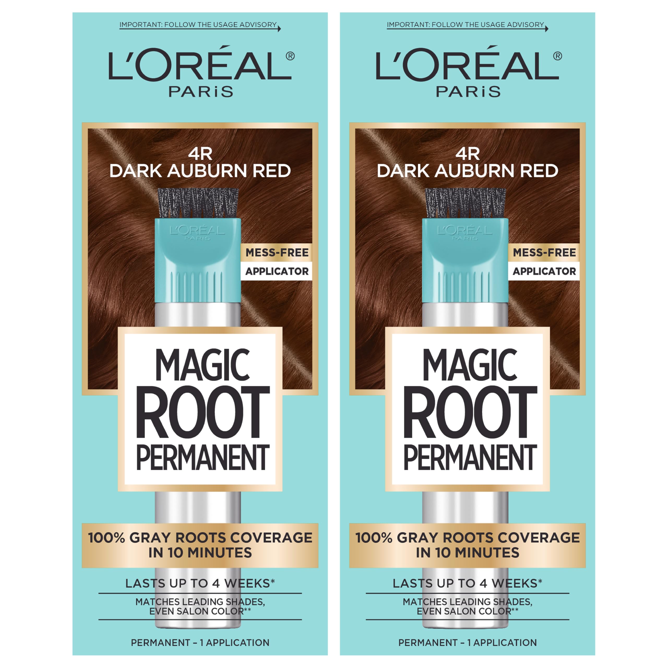 Foto 2 pulgar | Tinte De Pelo L'oréal Paris Root Rescue Dark Auburn Red 4r 2pk - Venta Internacional.