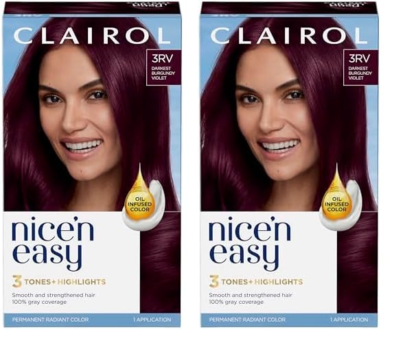 Foto 2 pulgar | Tinte Para El Cabello Clairol Nice'n Easy 3rv Darkest Burgundy Violet X2 - Venta Internacional.