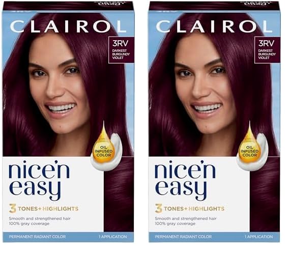 Tinte Para El Cabello Clairol Nice'n Easy 3rv Darkest Burgundy Violet X2 - Venta Internacional.